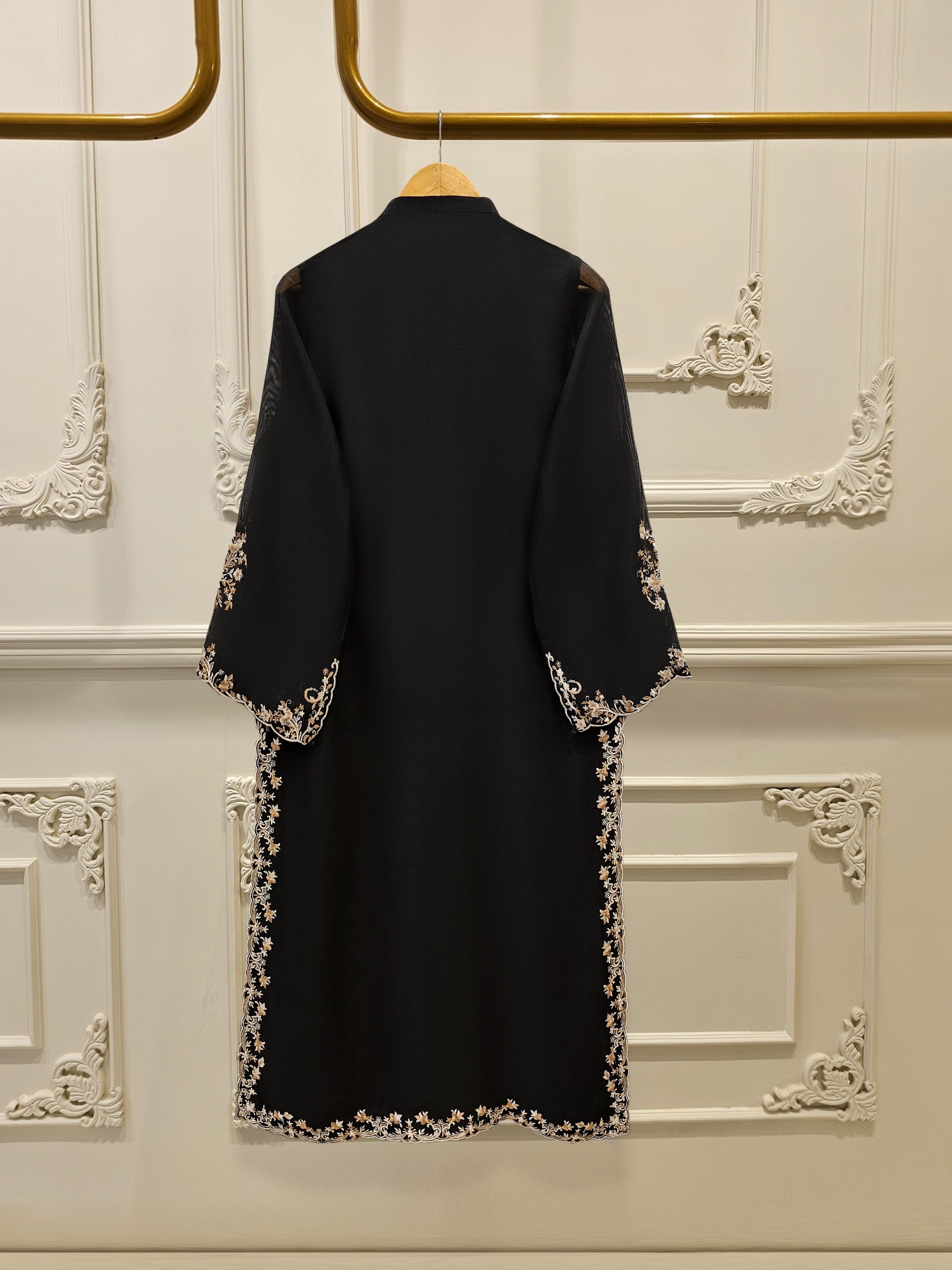 2 Piece - Pure Embroidered Cotton Net Suit S111841 - Image 3