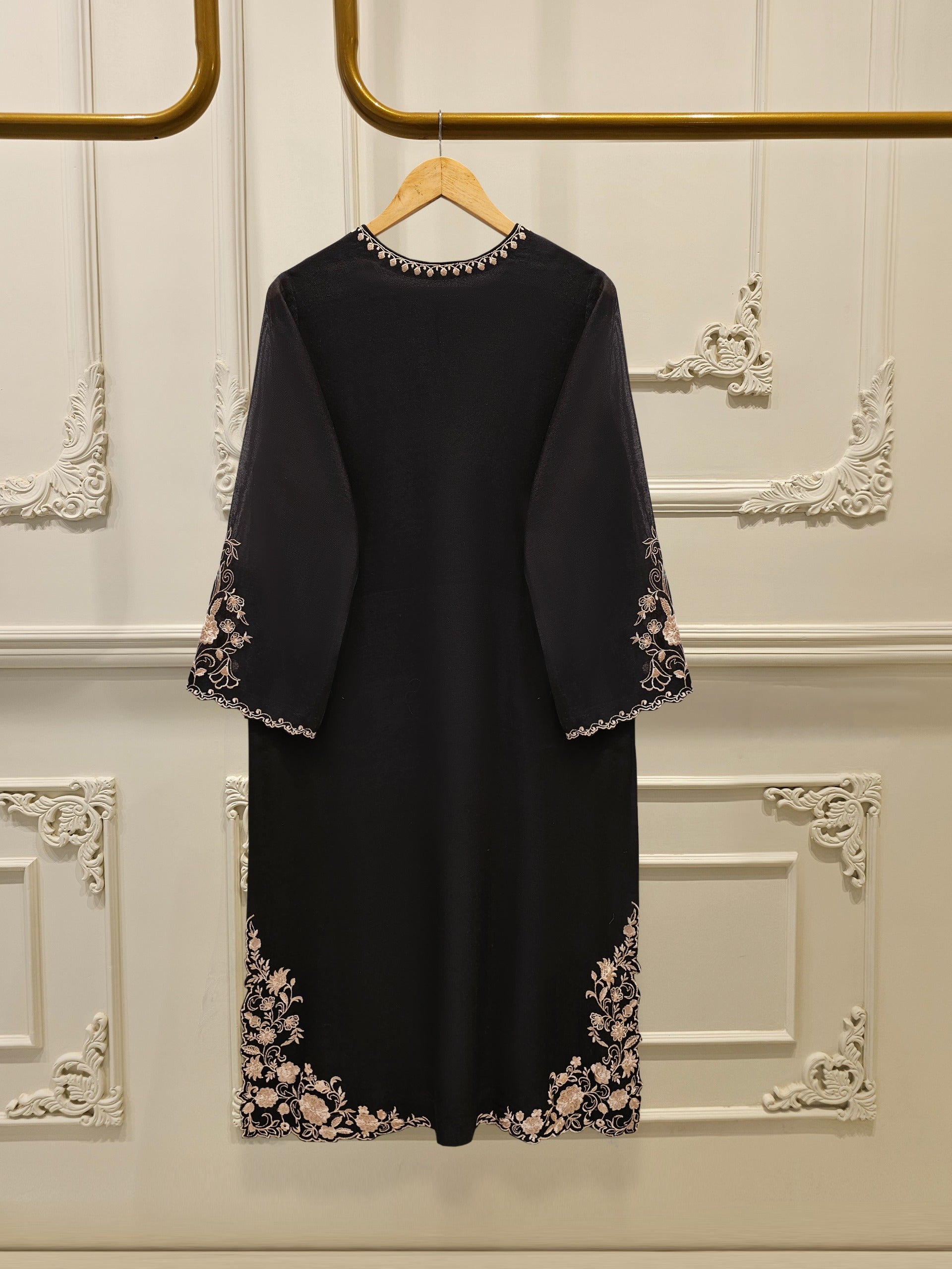 2 Piece - Pure Embroidered Cotton Net Suit S111858 - Image 4