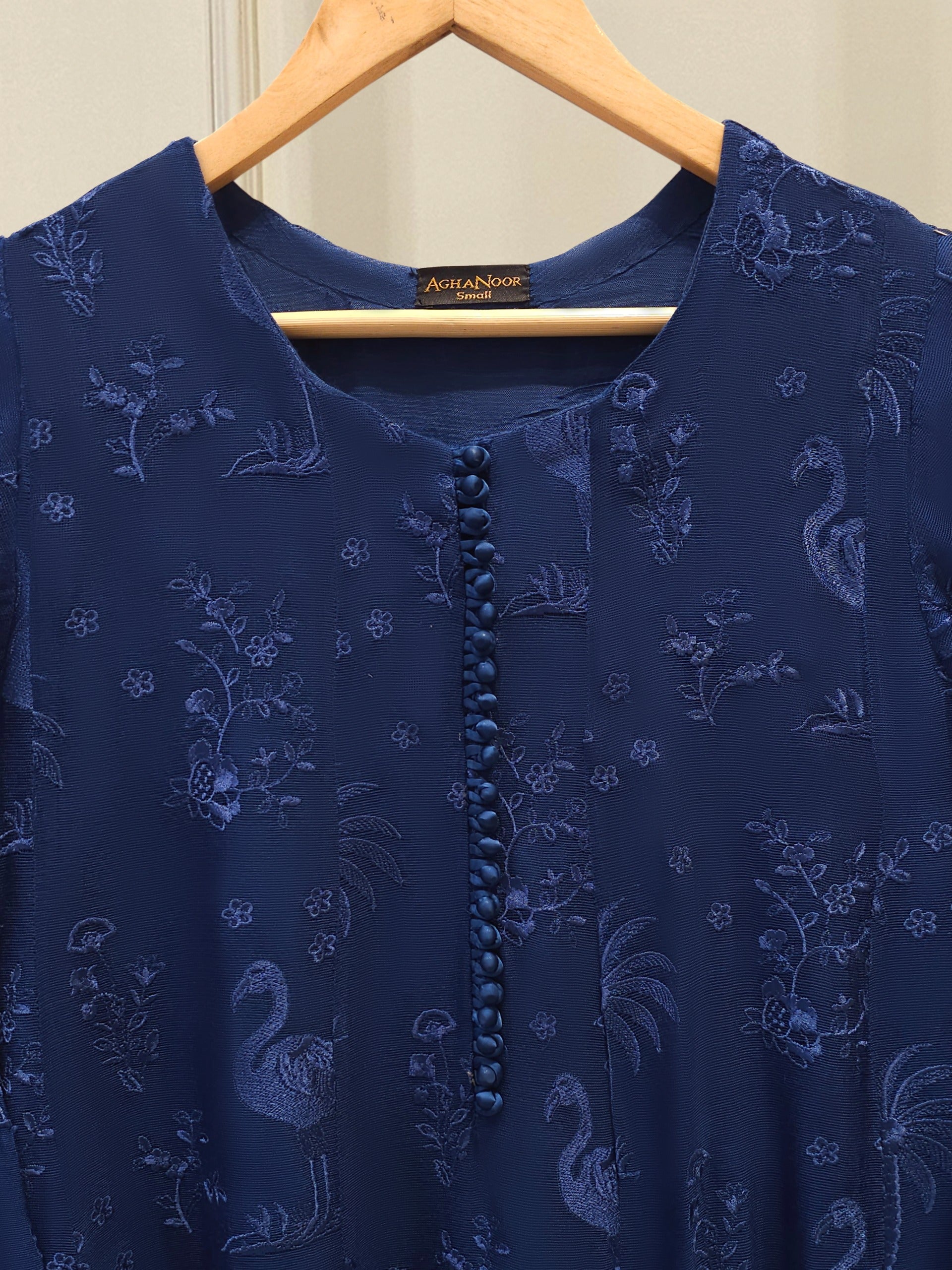 2 Piece - Pure Embroidered Cotton Net Suit S111864 - Image 2