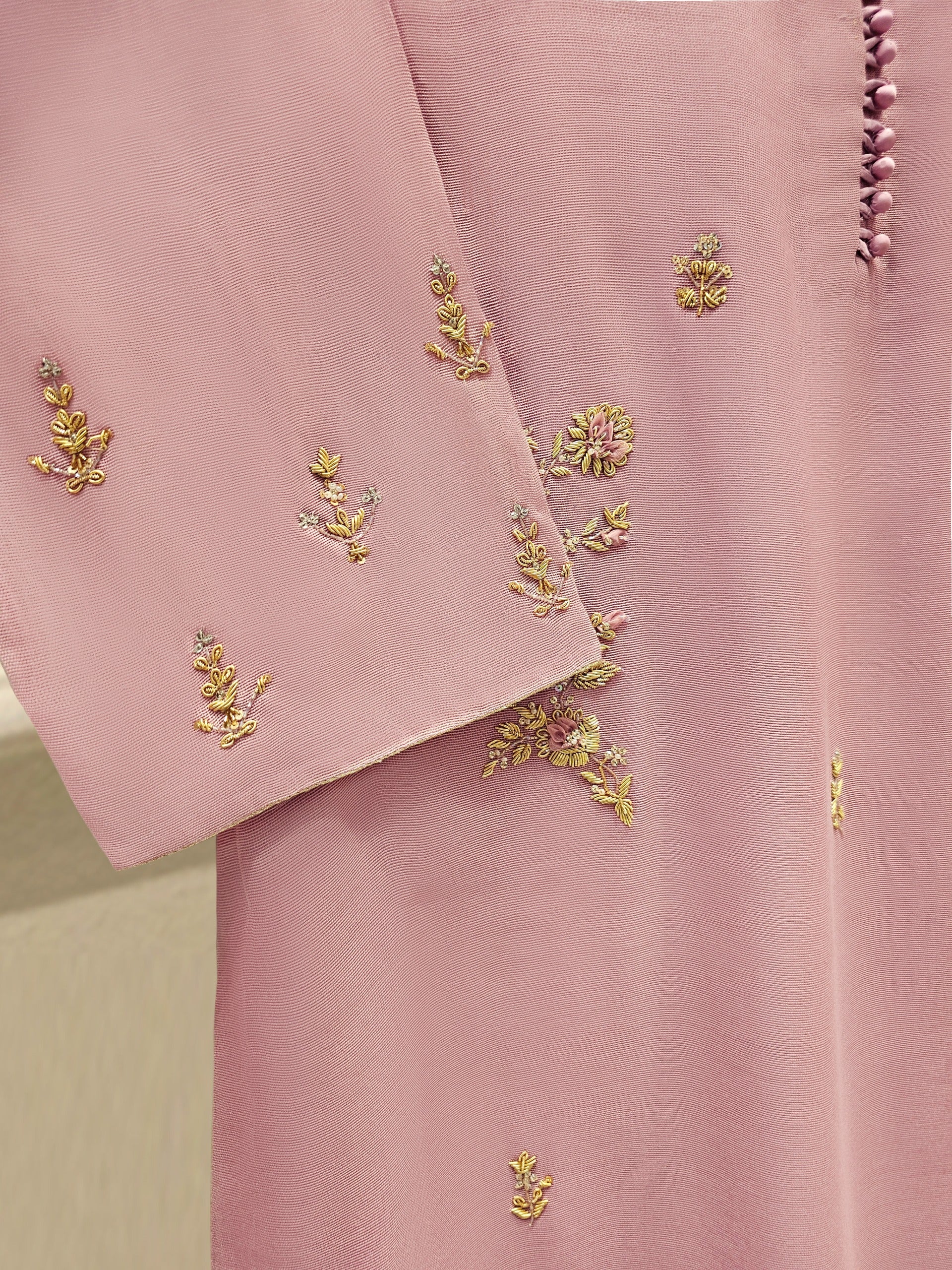 2 Piece - Pure Embroidered Cotton Net Suit S111870 - Image 4