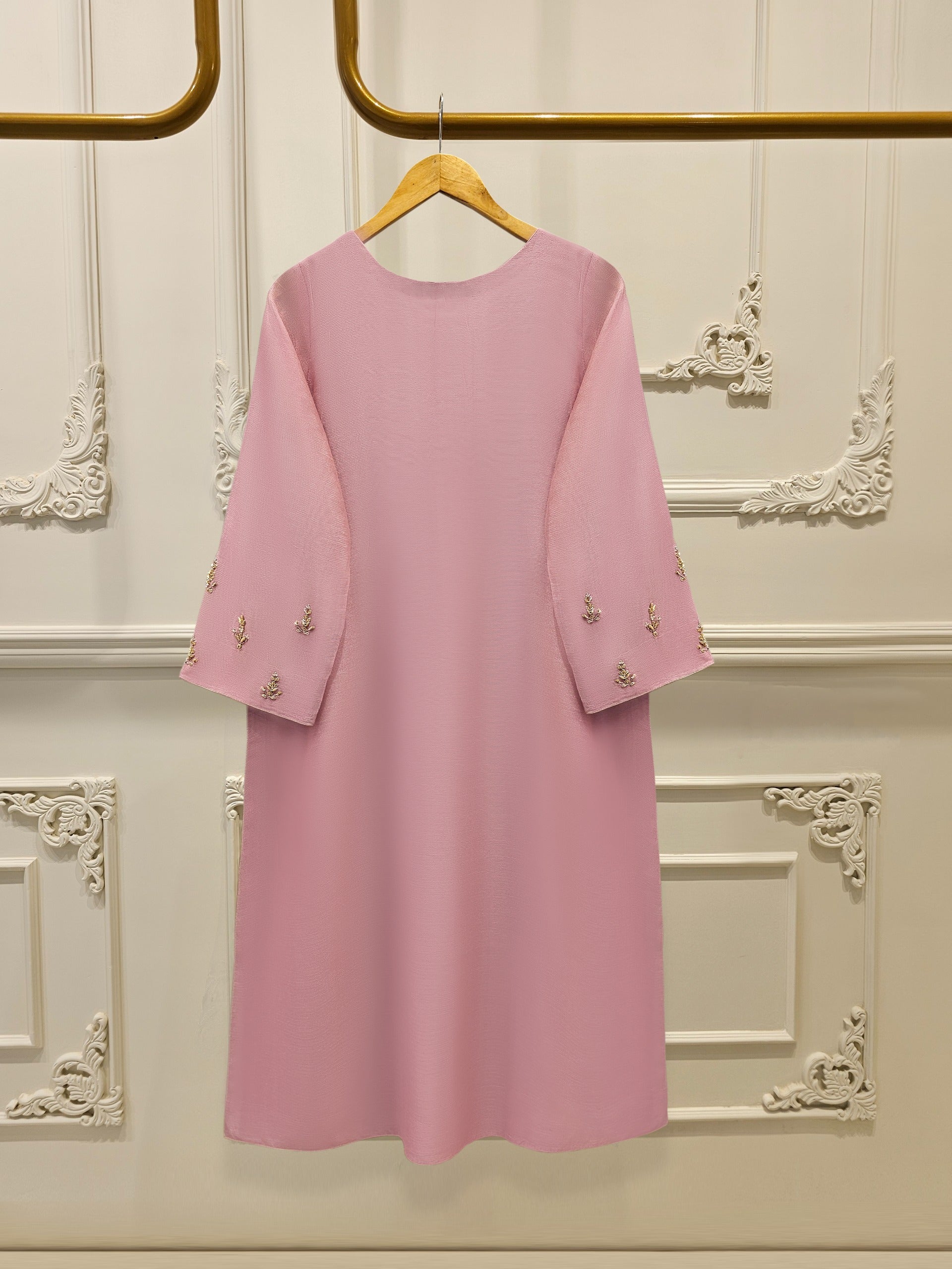 2 Piece - Pure Embroidered Cotton Net Suit S111870 - Image 5