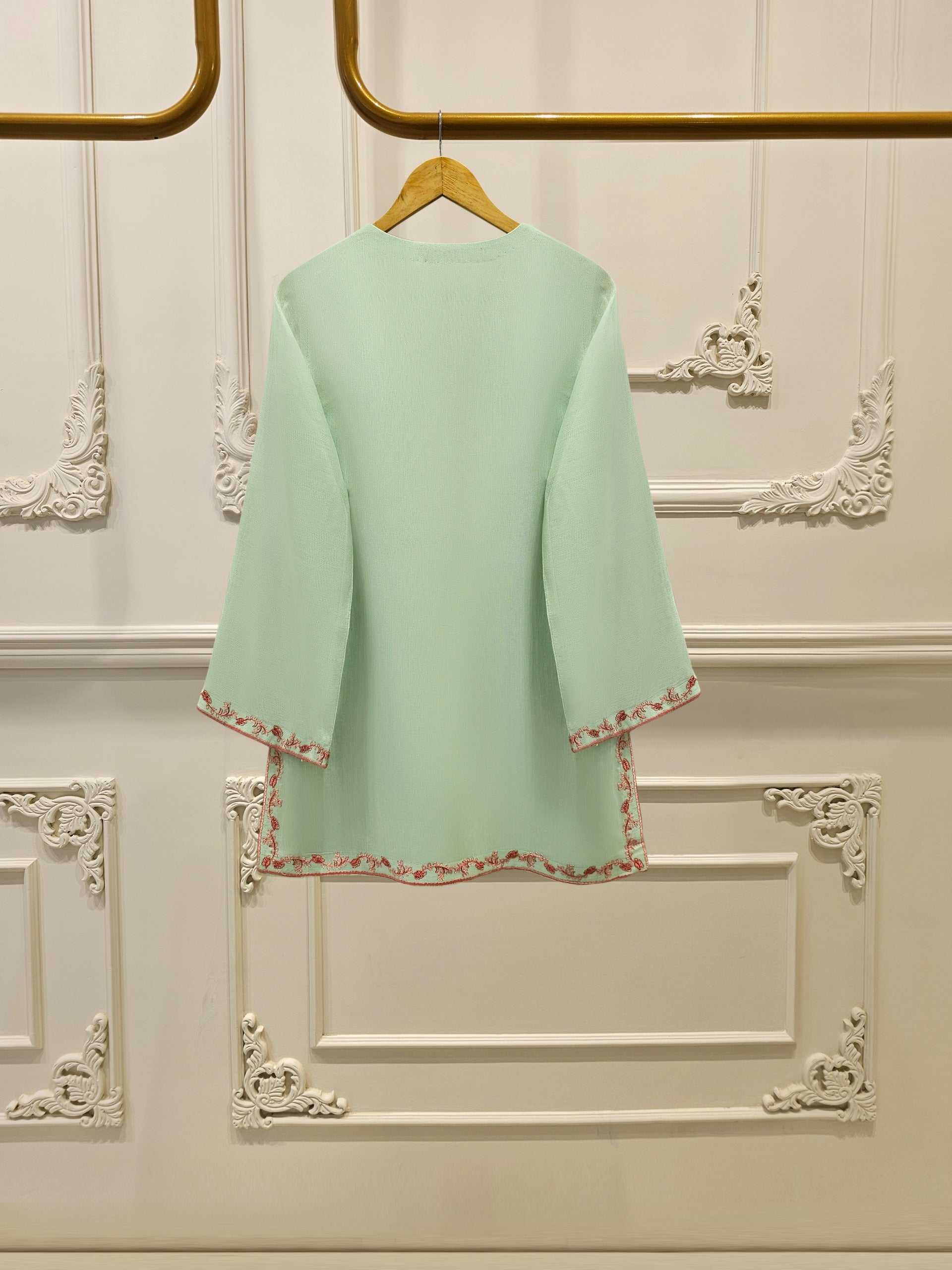 2 Piece - Pure Embroidered Cotton Net Suit S111903 - Image 5