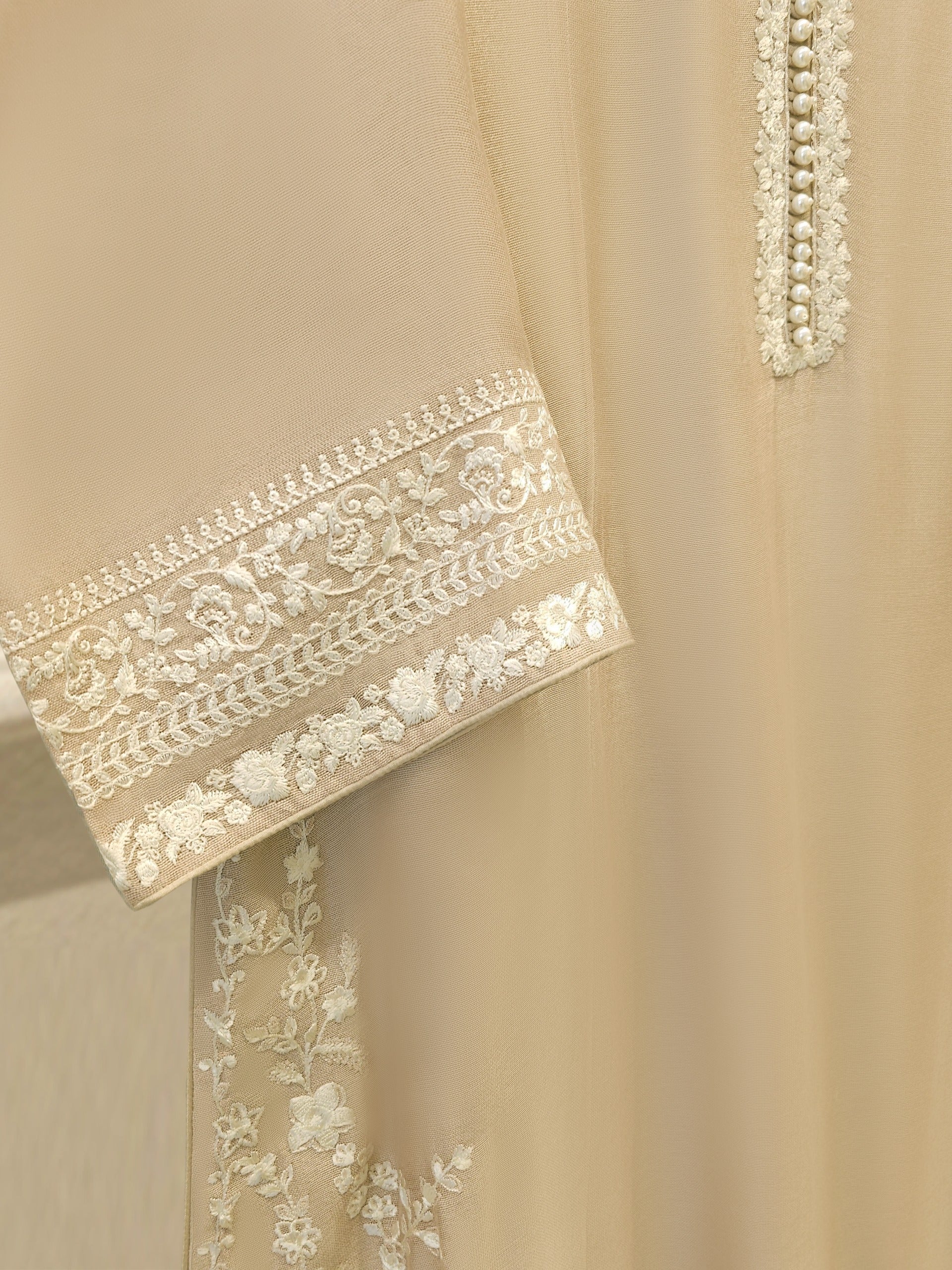 2 Piece - Pure Embroidered Cotton Net Suit S111999 - Image 3