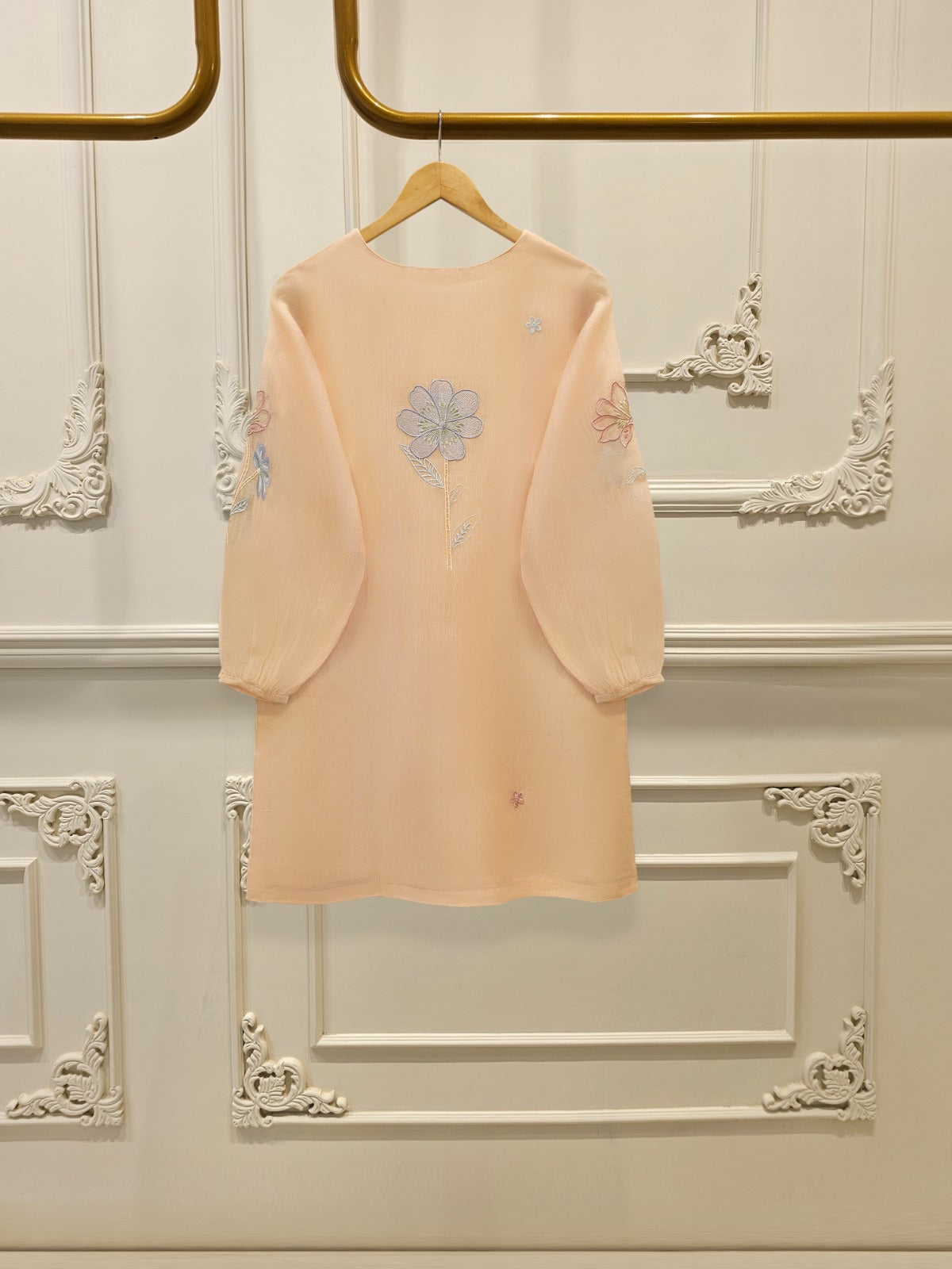 2 Piece - Pure Embroidered Cotton Net Suit S112066 - Image 4