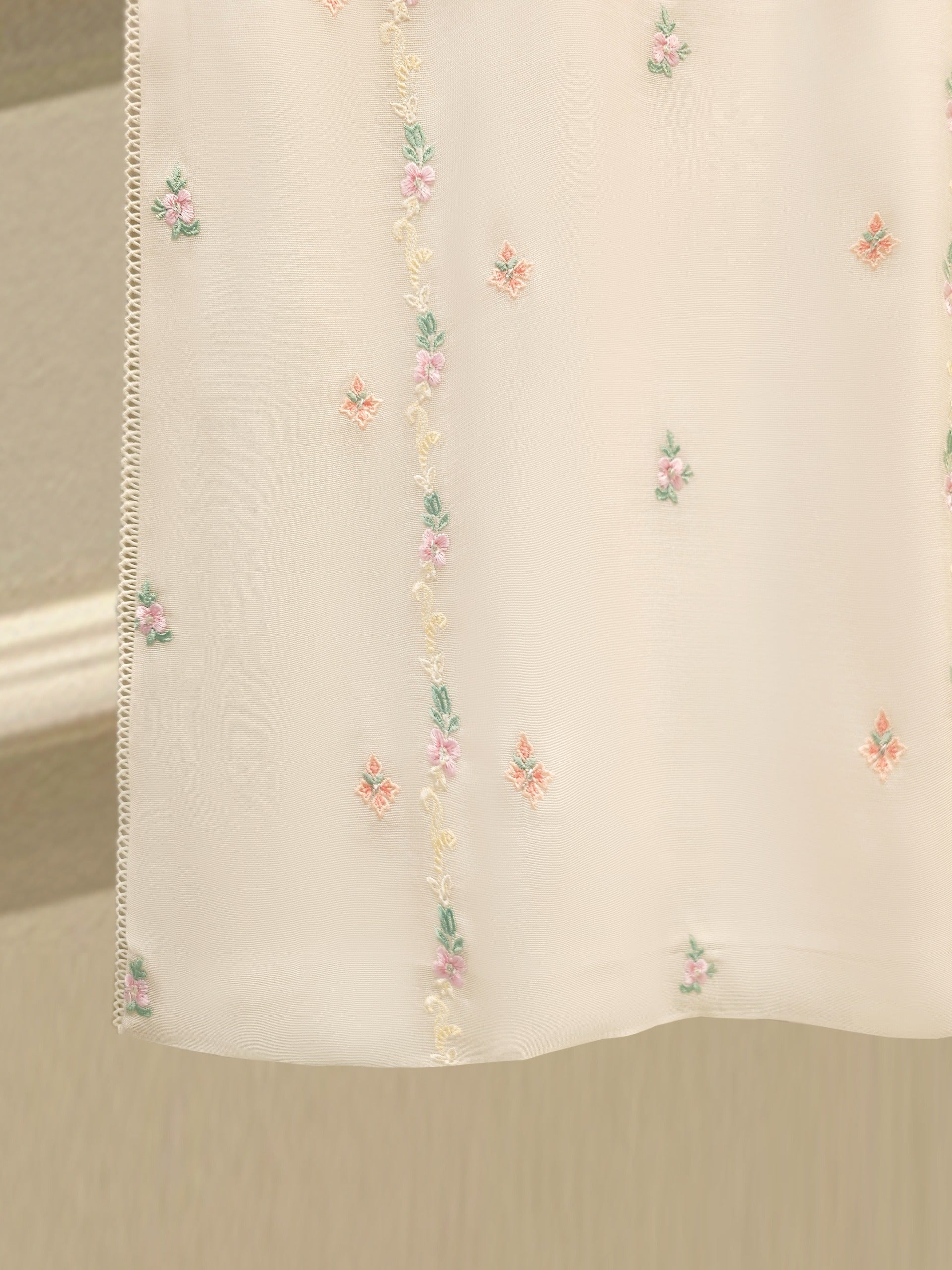 2 Piece - Pure Embroidered Cotton Net Suit S112173 - Image 4
