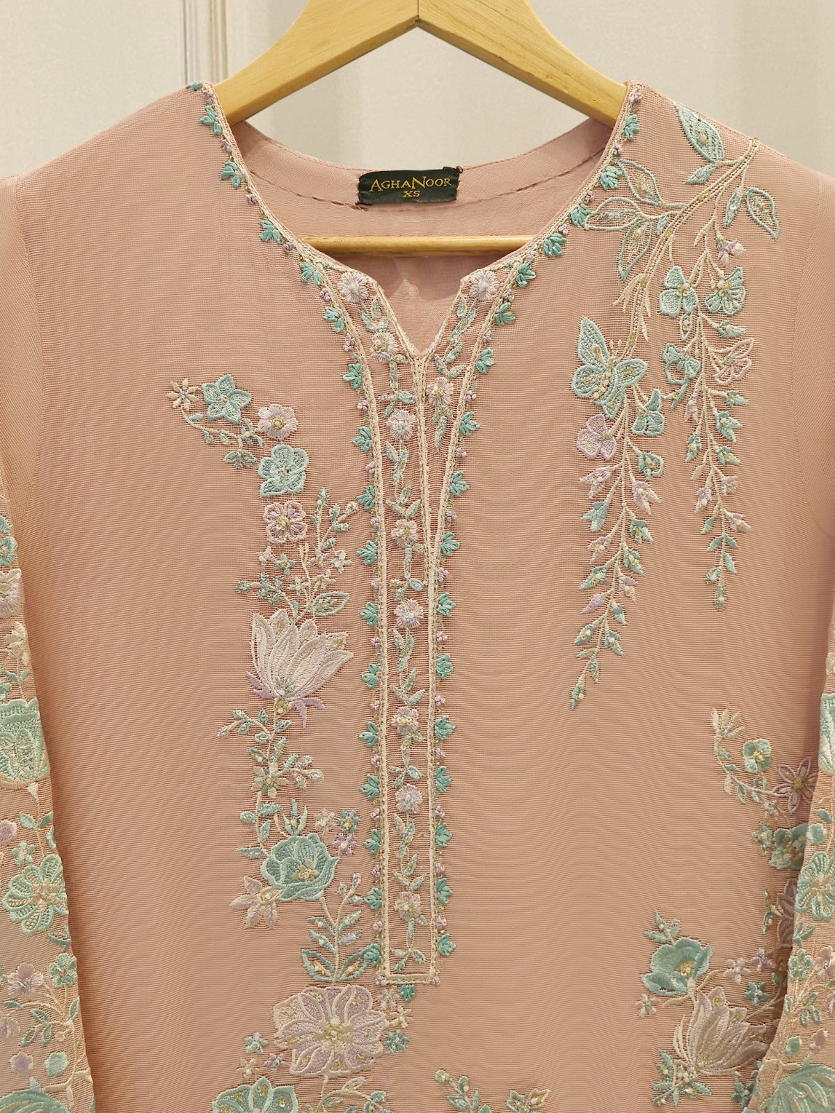 2 Piece - Pure Embroidered Cotton Net Suit S112313 - Image 2