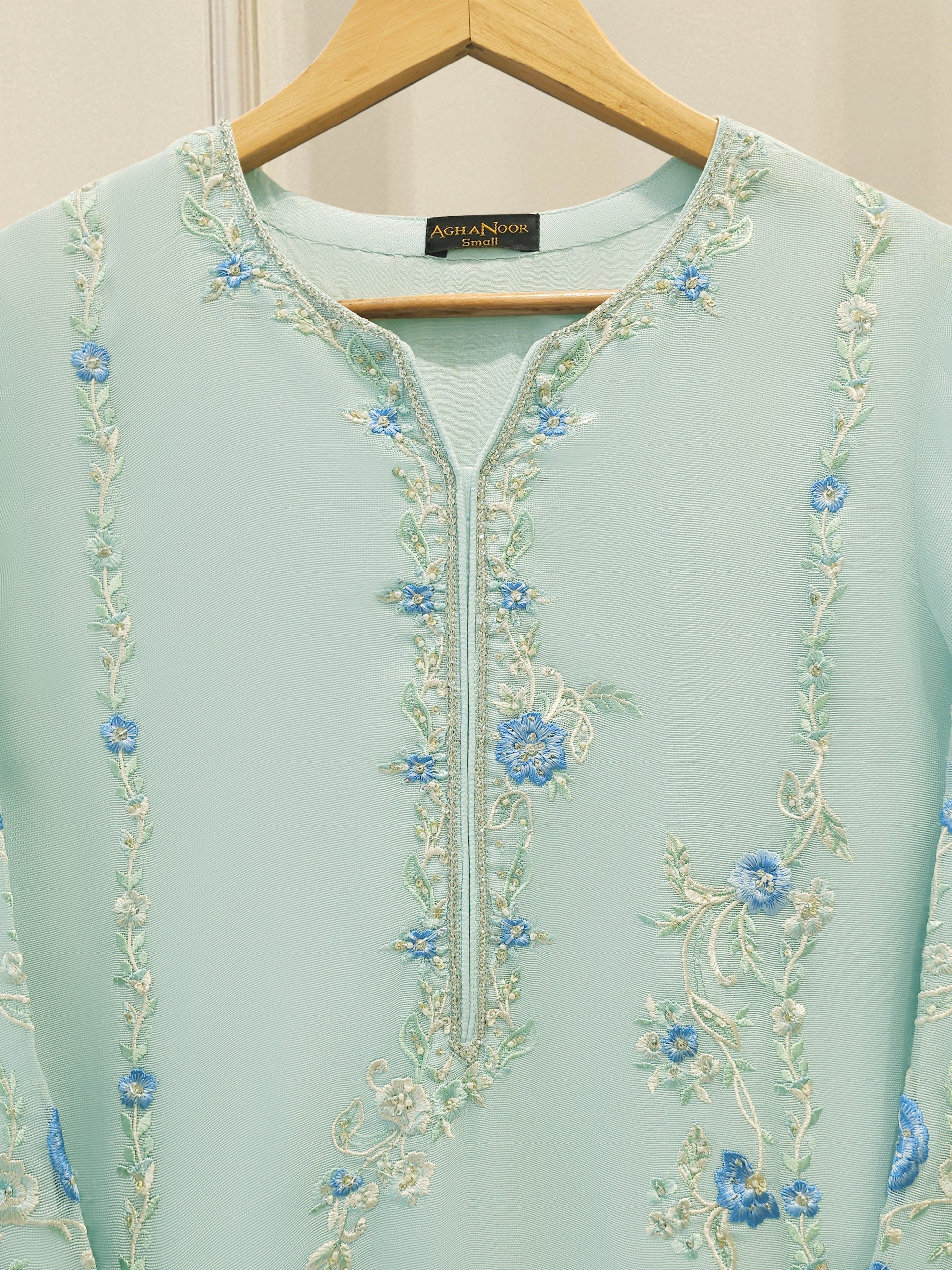 2 Piece - Pure Embroidered Cotton Net Suit S112317 - Image 2