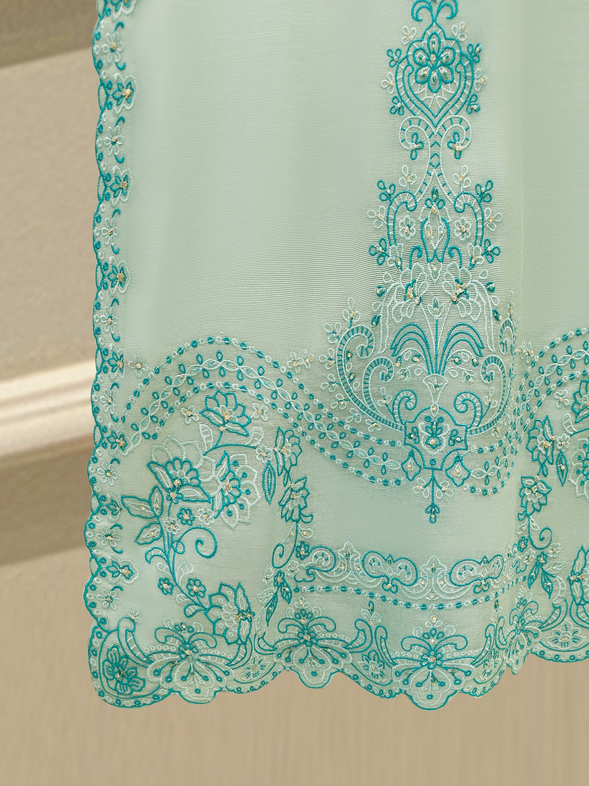 2 Piece - Pure Embroidered Cotton Net Suit S112393 - Image 4
