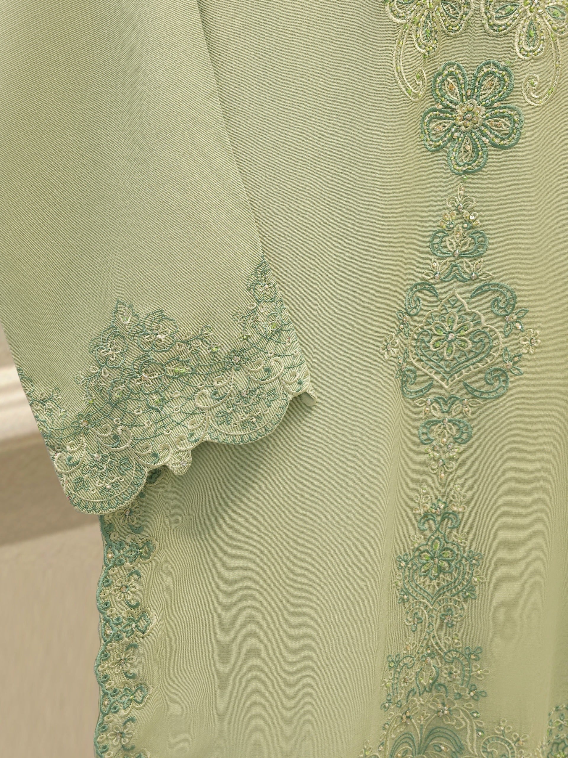 2 Piece - Pure Embroidered Cotton Net Suit S112394 - Image 3