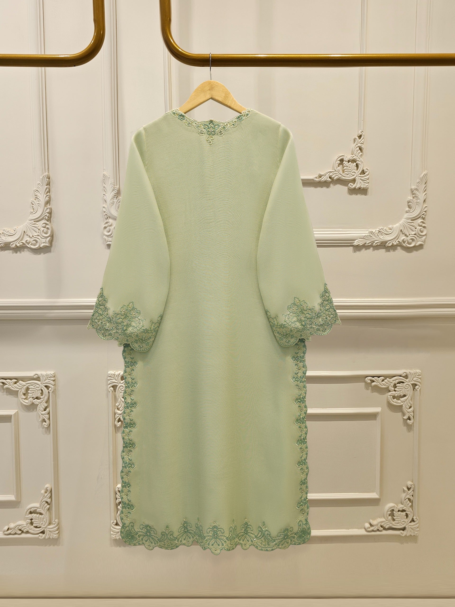 2 Piece - Pure Embroidered Cotton Net Suit S112394 - Image 5