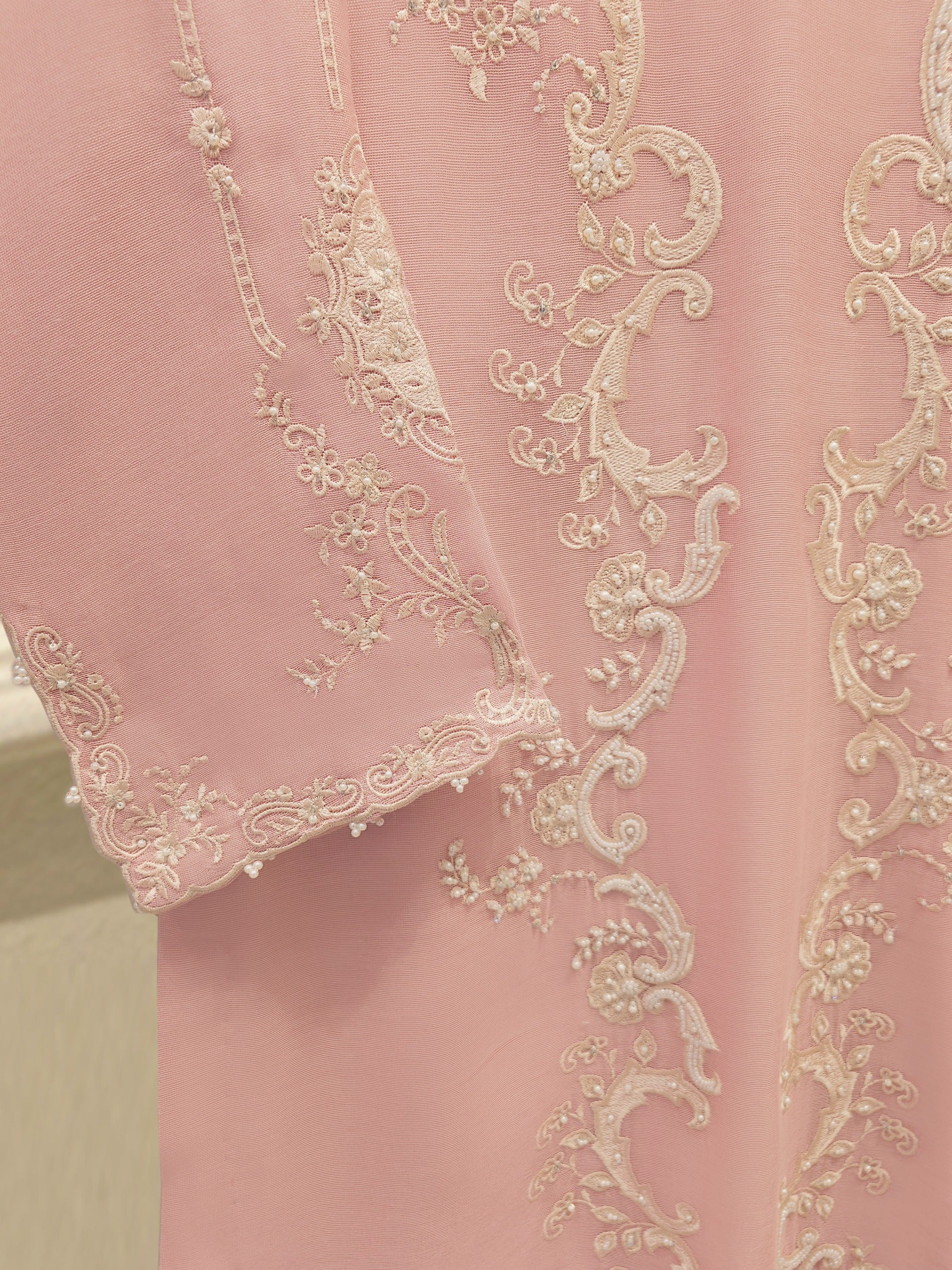 2 Piece - Pure Embroidered Cotton Net Suit S112405 - Image 3