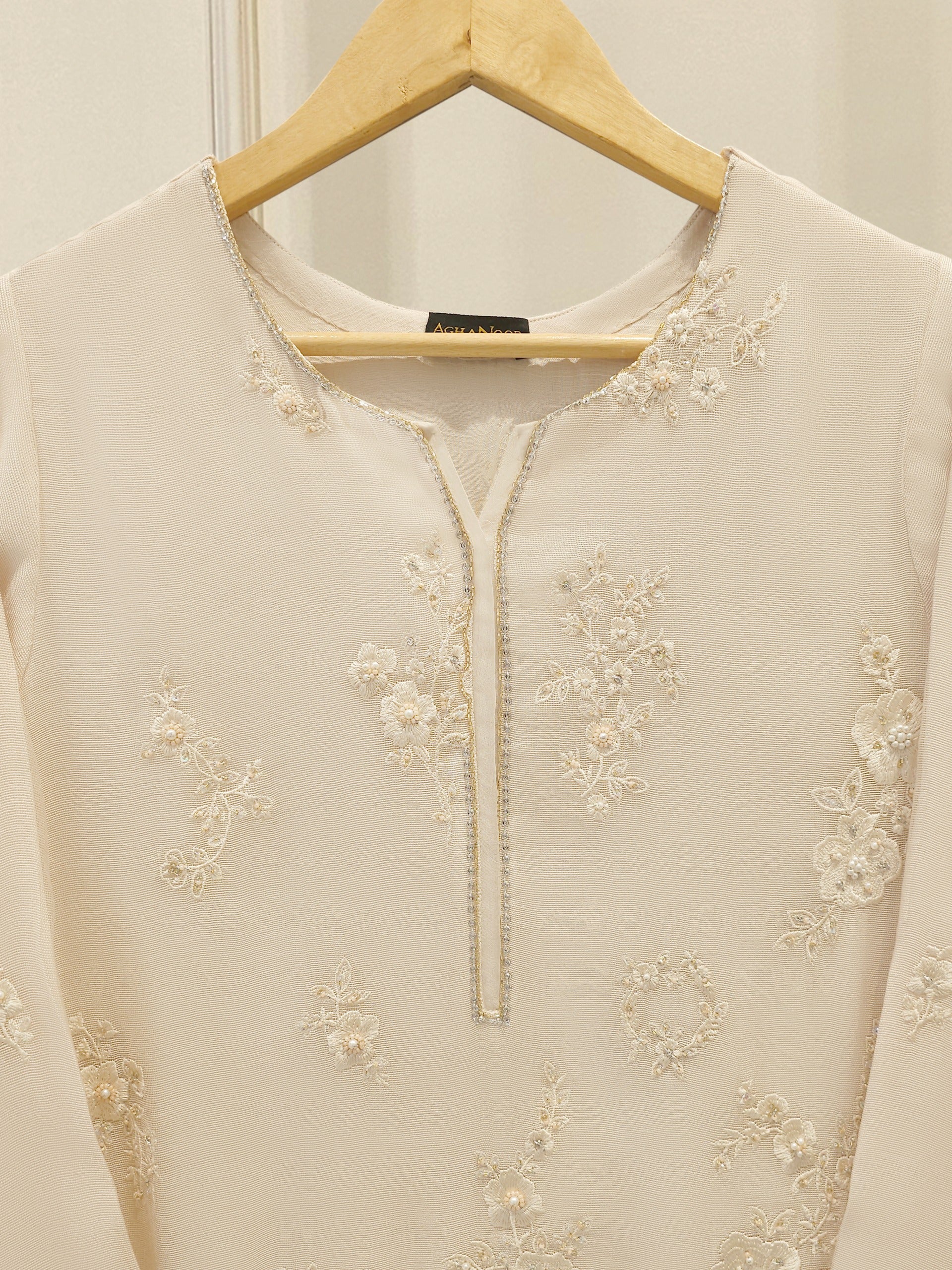 2 Piece - Pure Embroidered Cotton Net Suit S112453 - Image 2