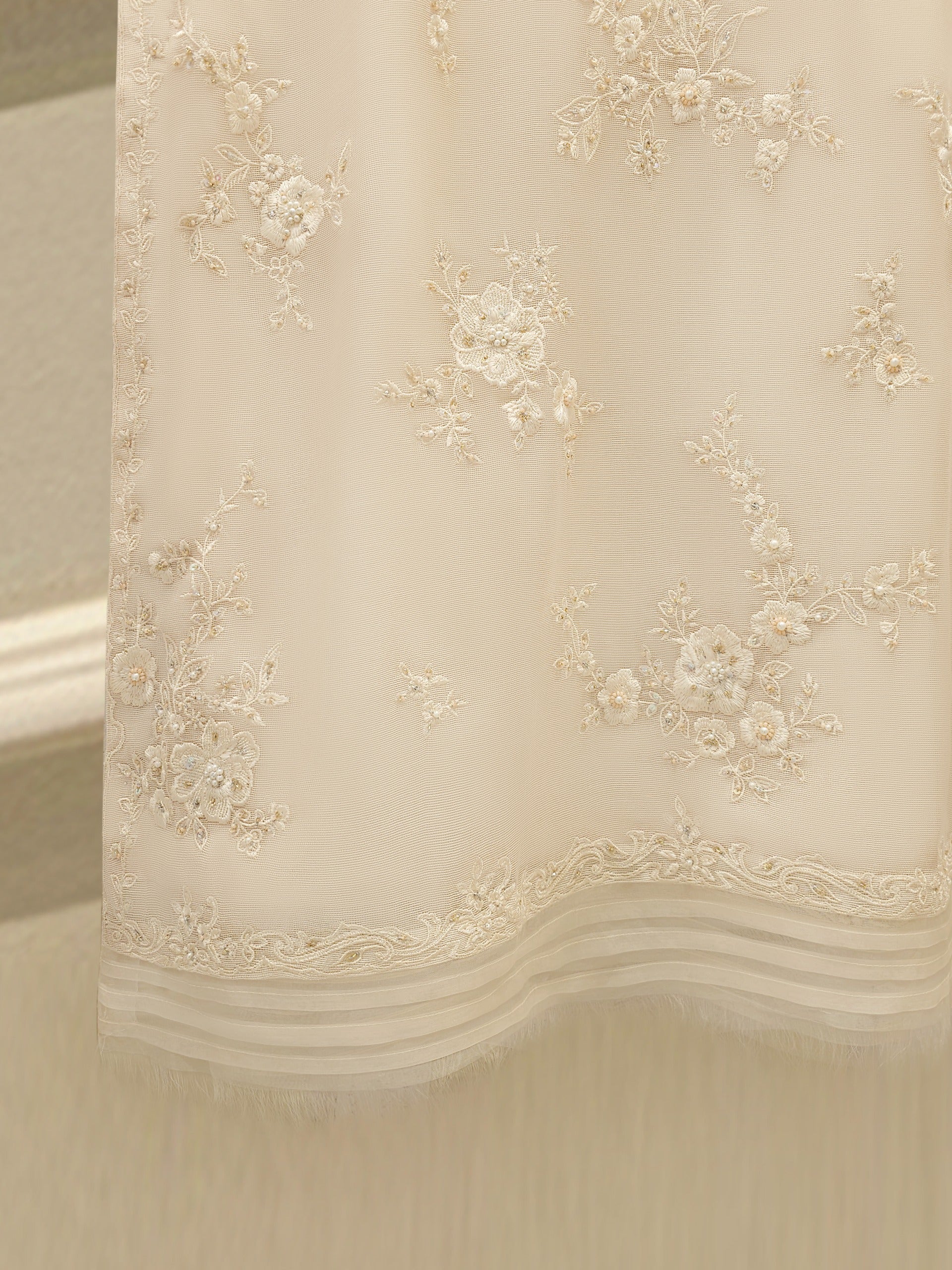 2 Piece - Pure Embroidered Cotton Net Suit S112453 - Image 4