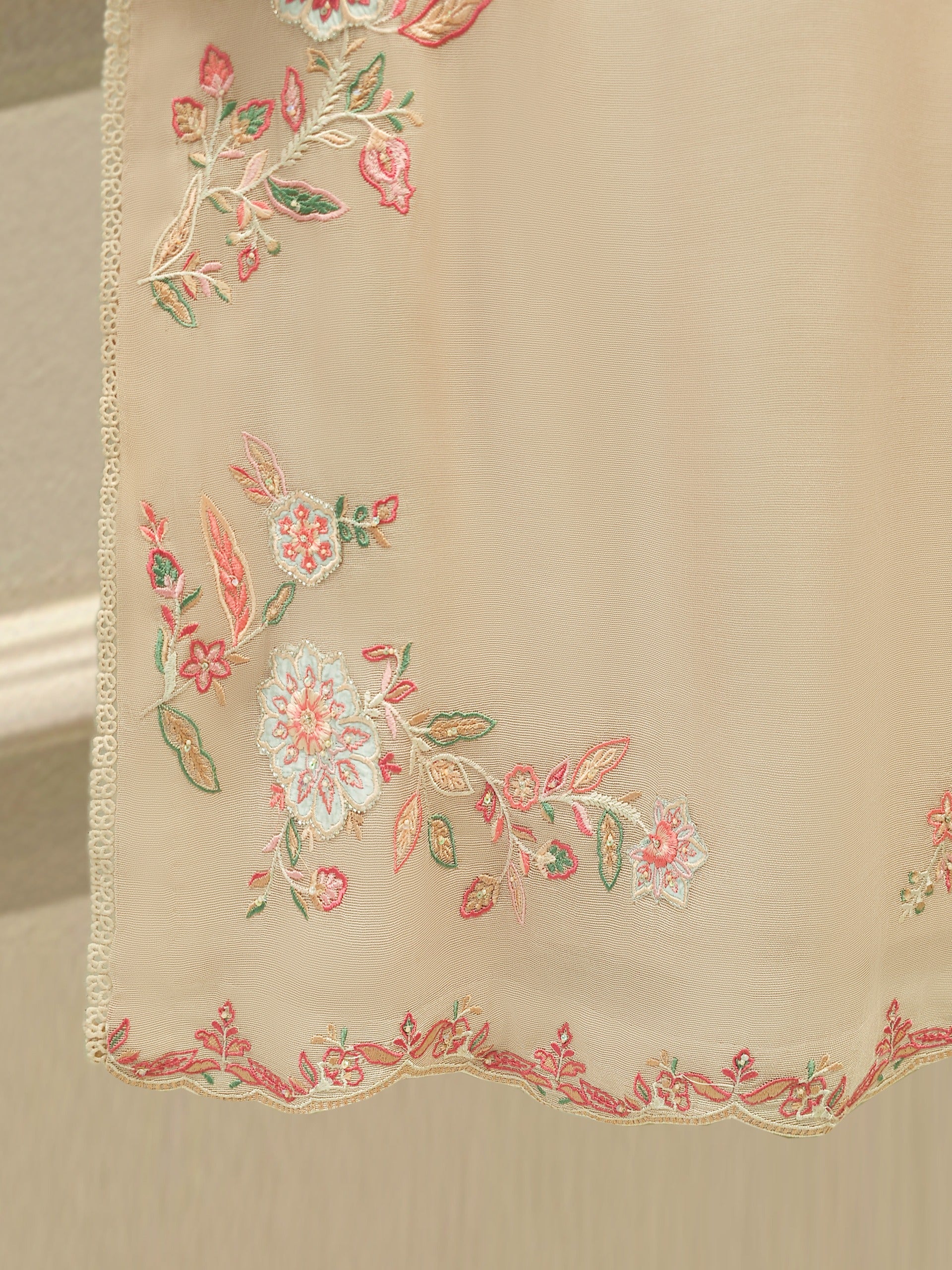 2 Piece - Pure Embroidered Cotton Net Suit S112497 - Image 6