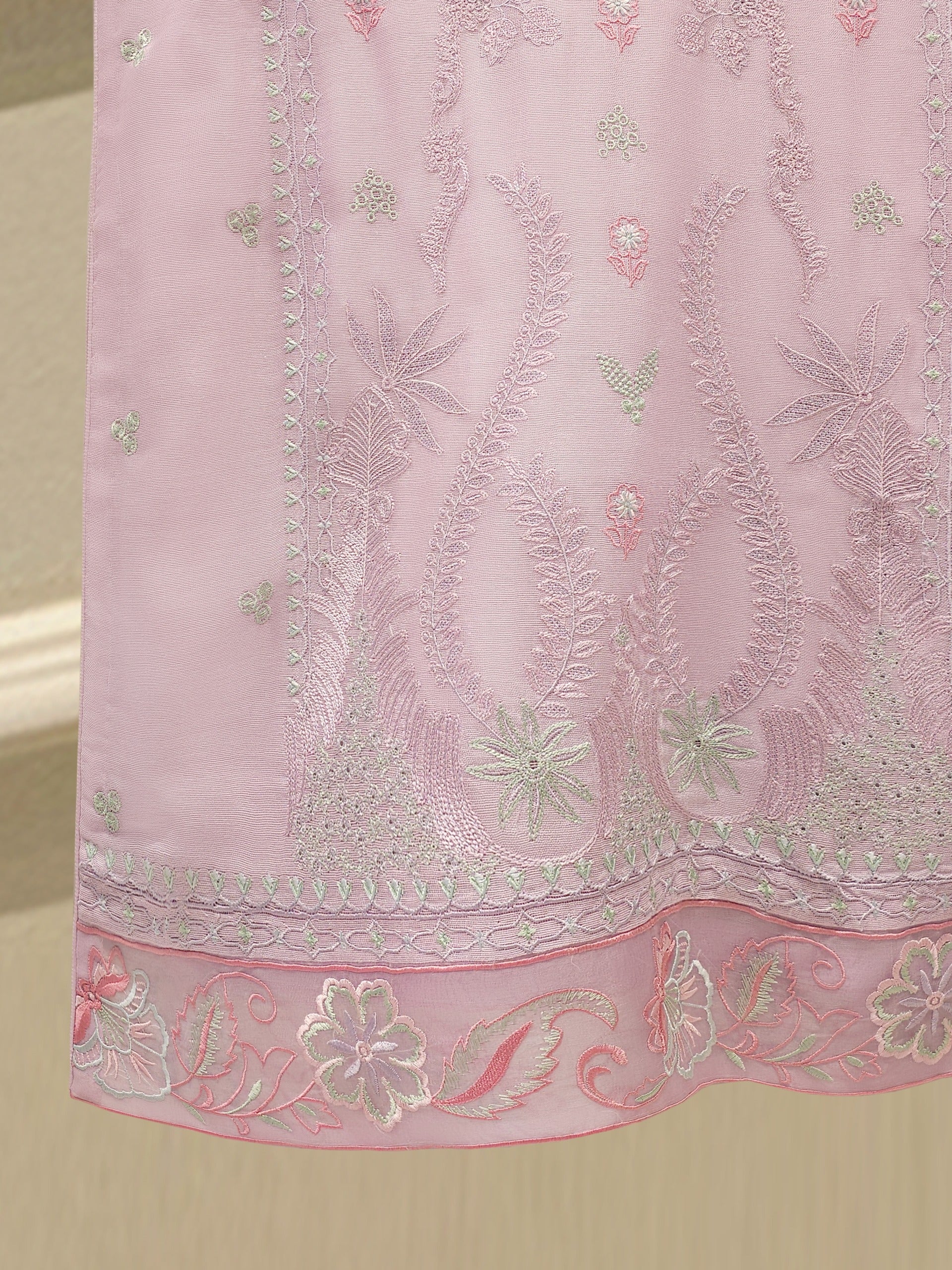 2 Piece - Pure Embroidered Cotton Net Suit S112780 - Image 4