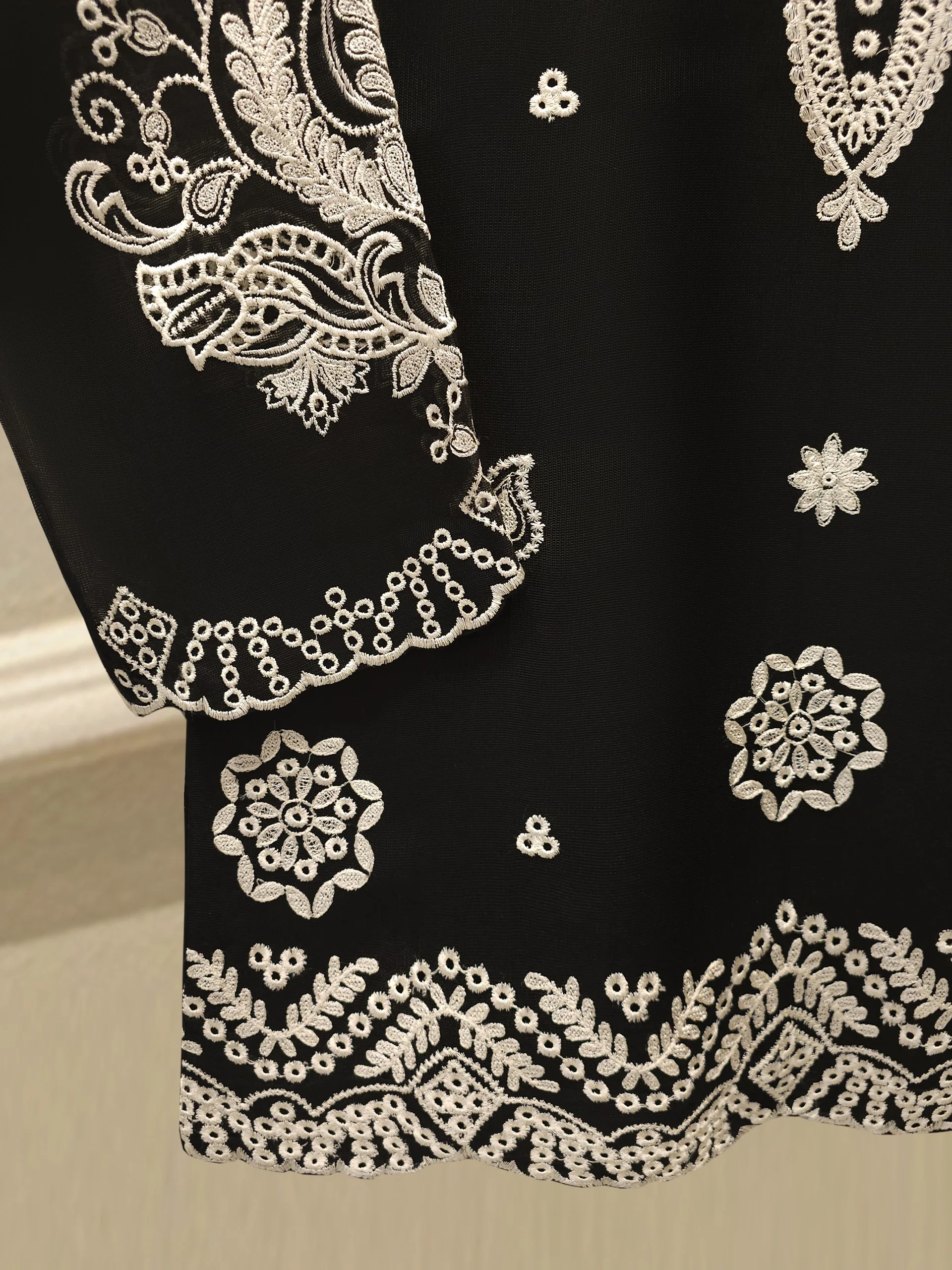 2 Piece - Pure Embroidered Cotton Net Suit S112814 - Image 5