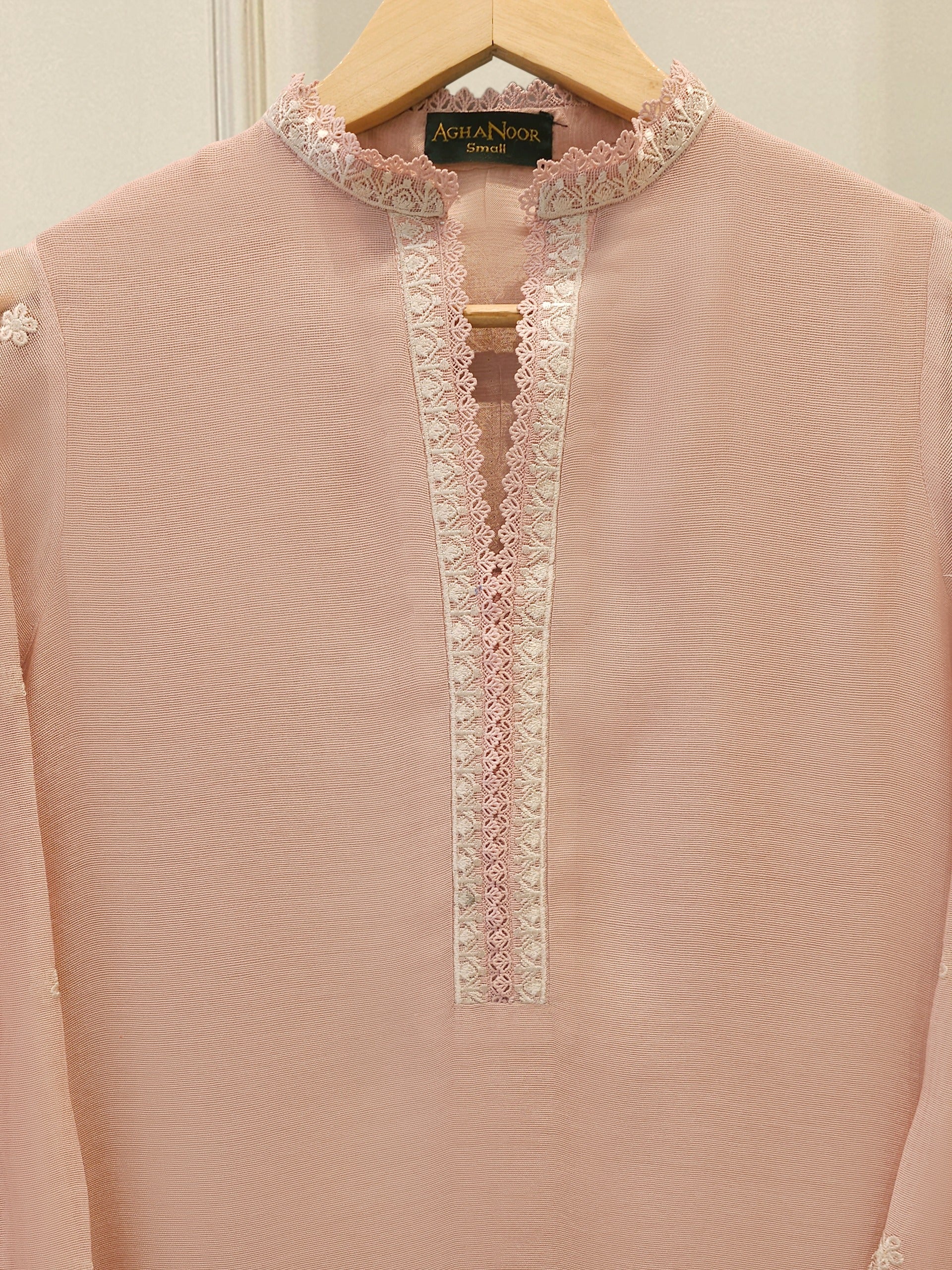 2 Piece - Pure Embroidered Cotton Net Suit S113053 - Image 2