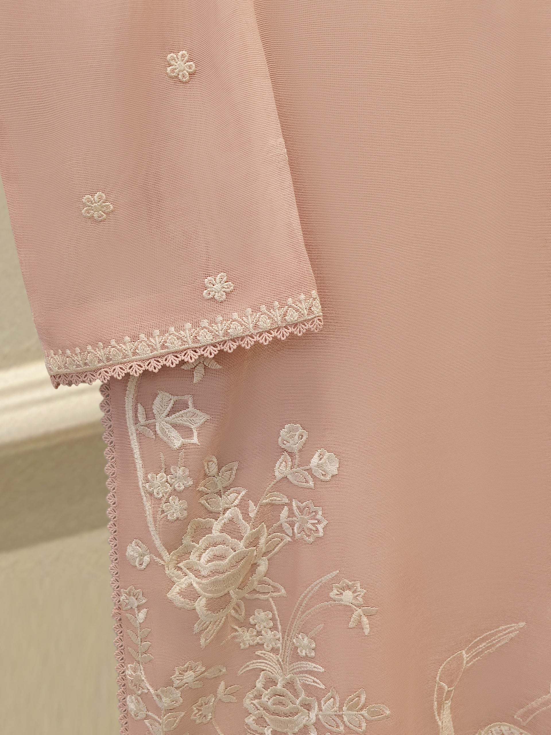 2 Piece - Pure Embroidered Cotton Net Suit S113053 - Image 3