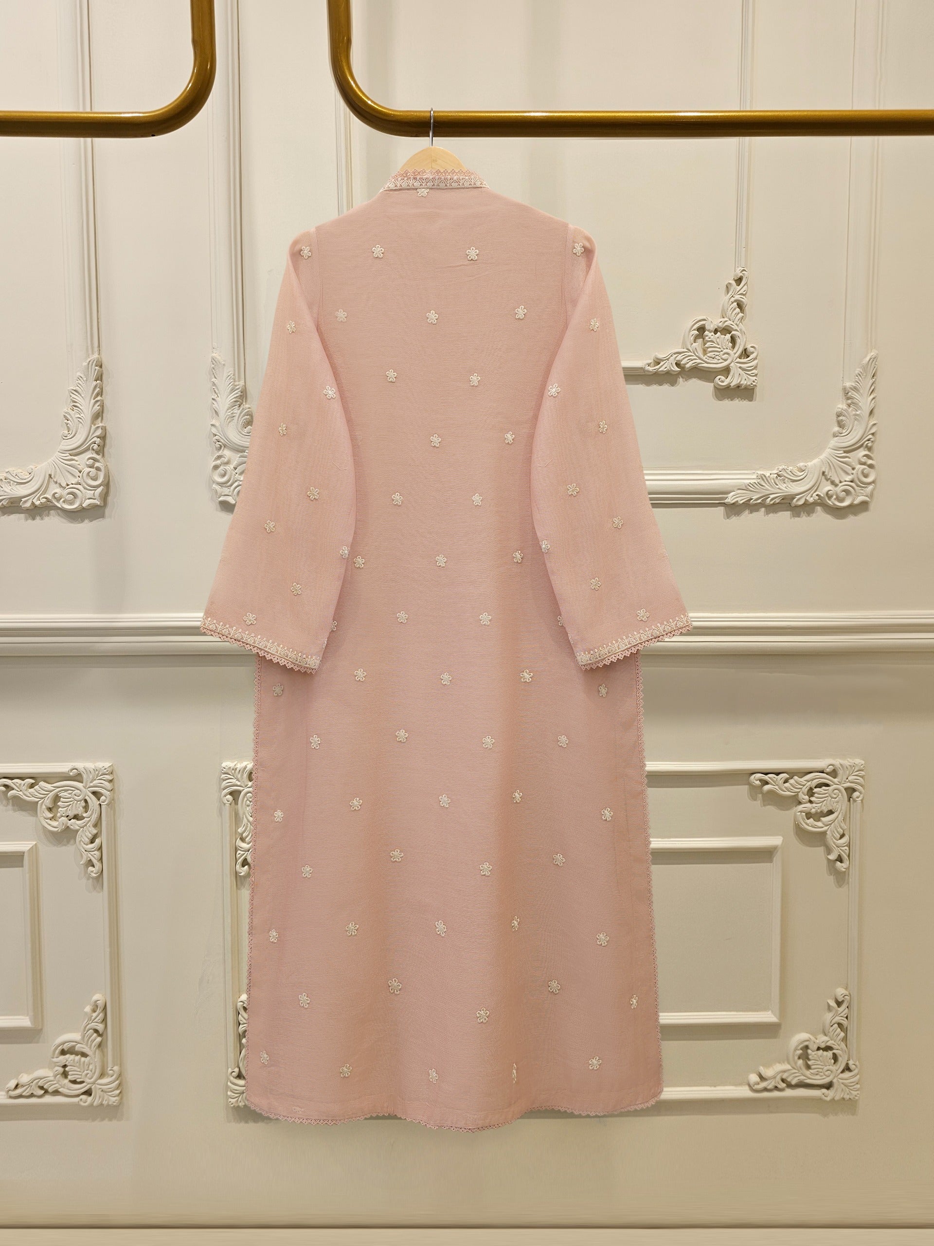 2 Piece - Pure Embroidered Cotton Net Suit S113053 - Image 5