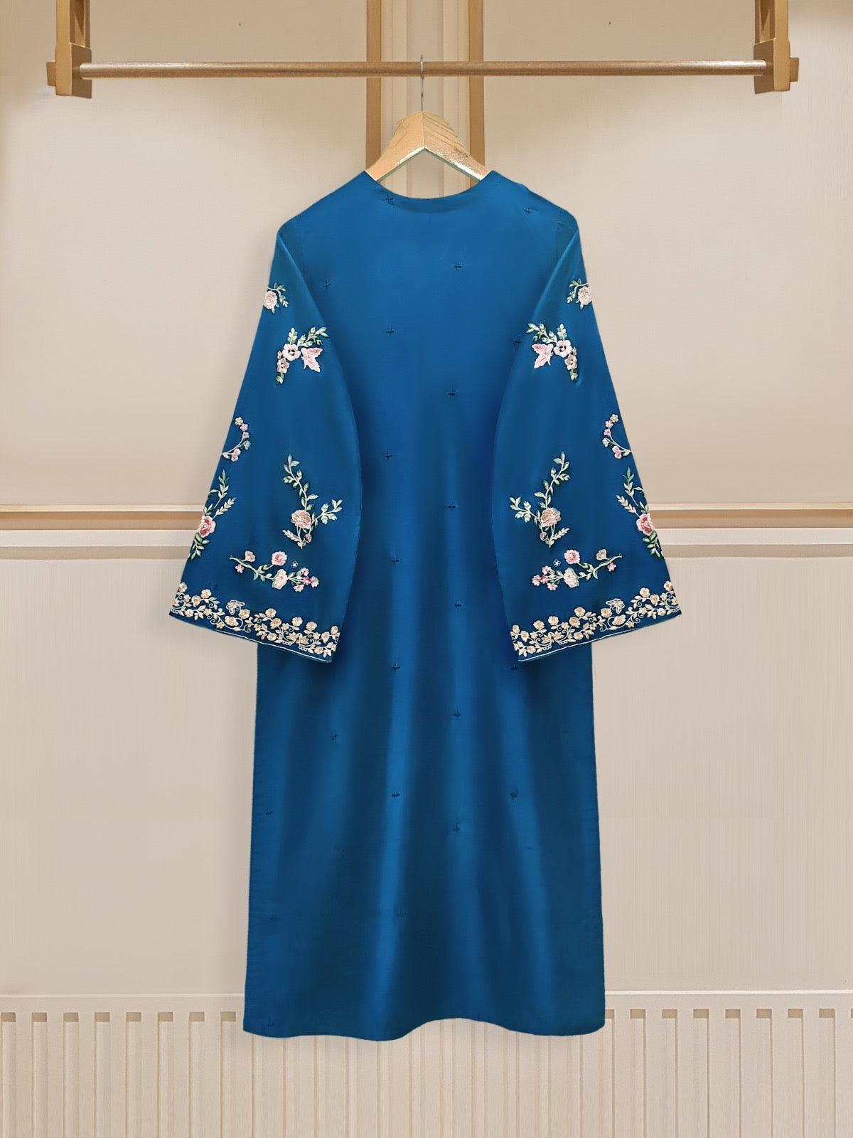 2 Piece - Pure Embroidered  Raw Silk Suit S110170 - Image 3