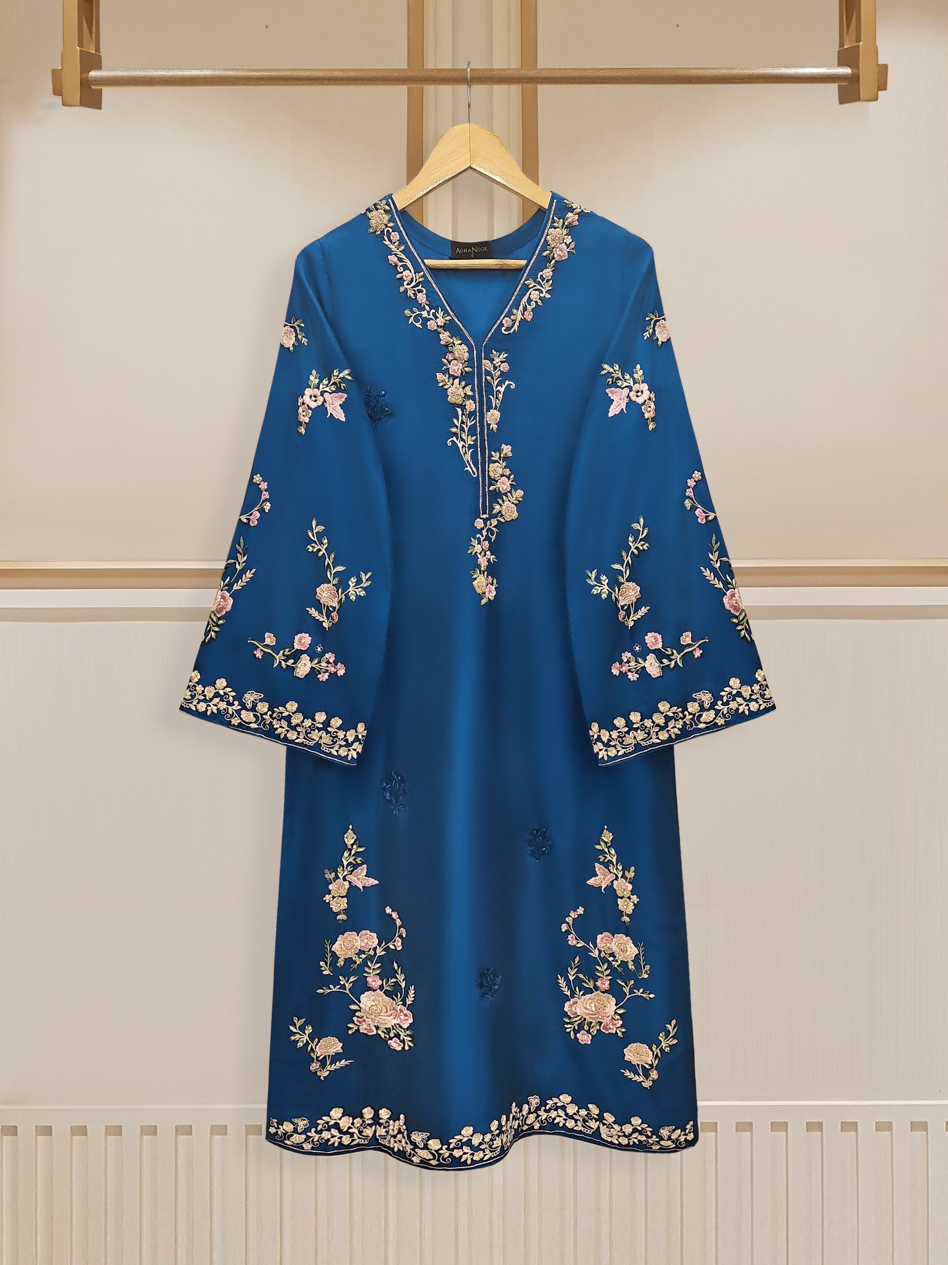 2 Piece - Pure Embroidered  Raw Silk Suit S110170 - Image 4