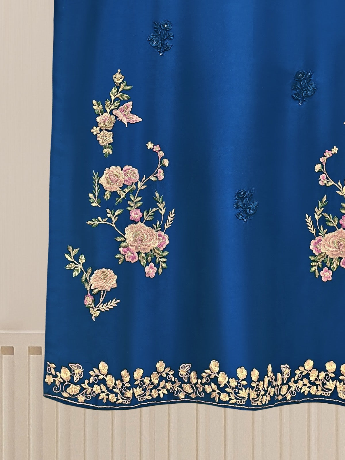 2 Piece - Pure Embroidered  Raw Silk Suit S110170 - Image 5
