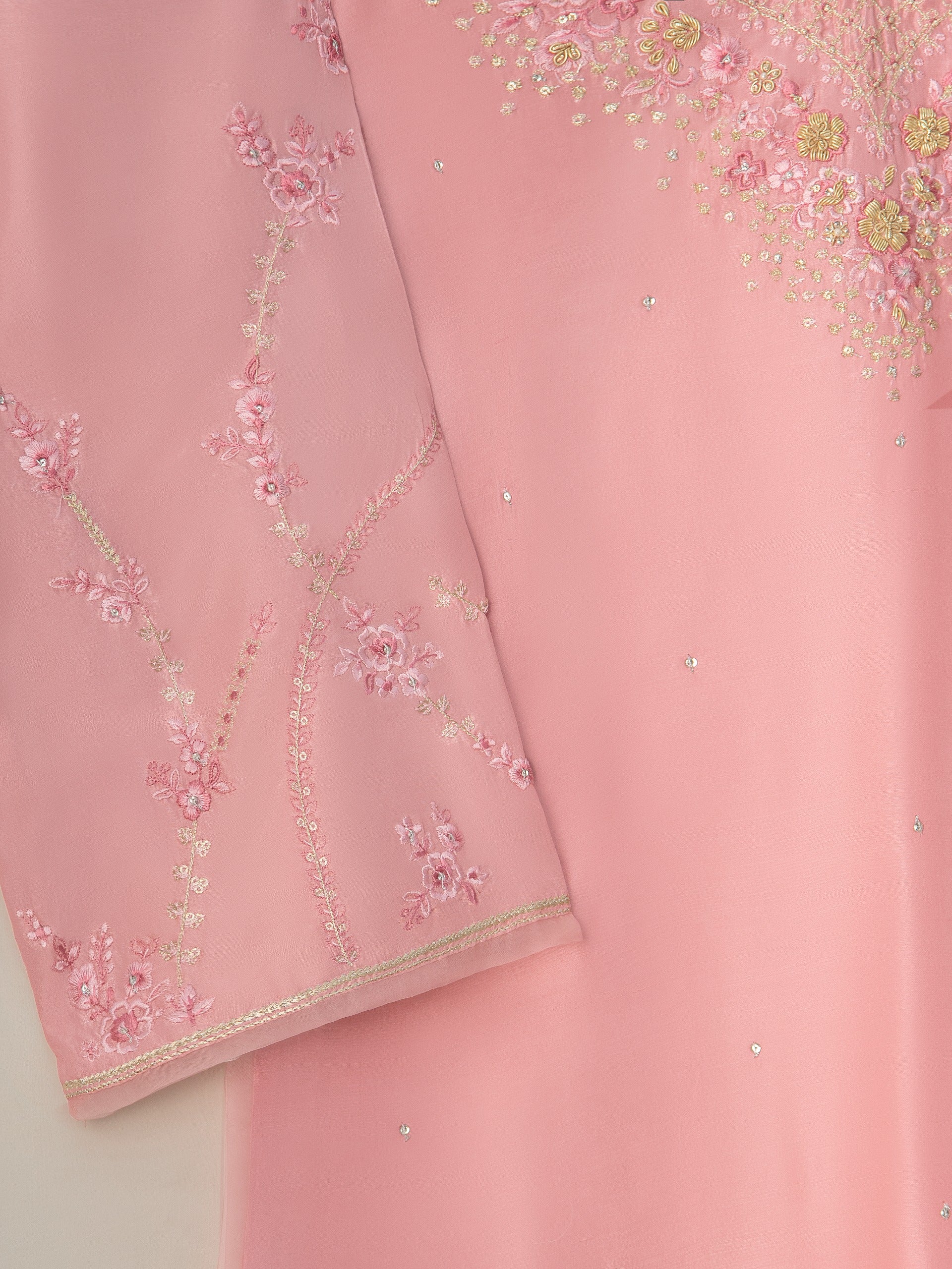 2 Piece - Pure Embroidered  Raw Silk Suit S111148 - Image 5