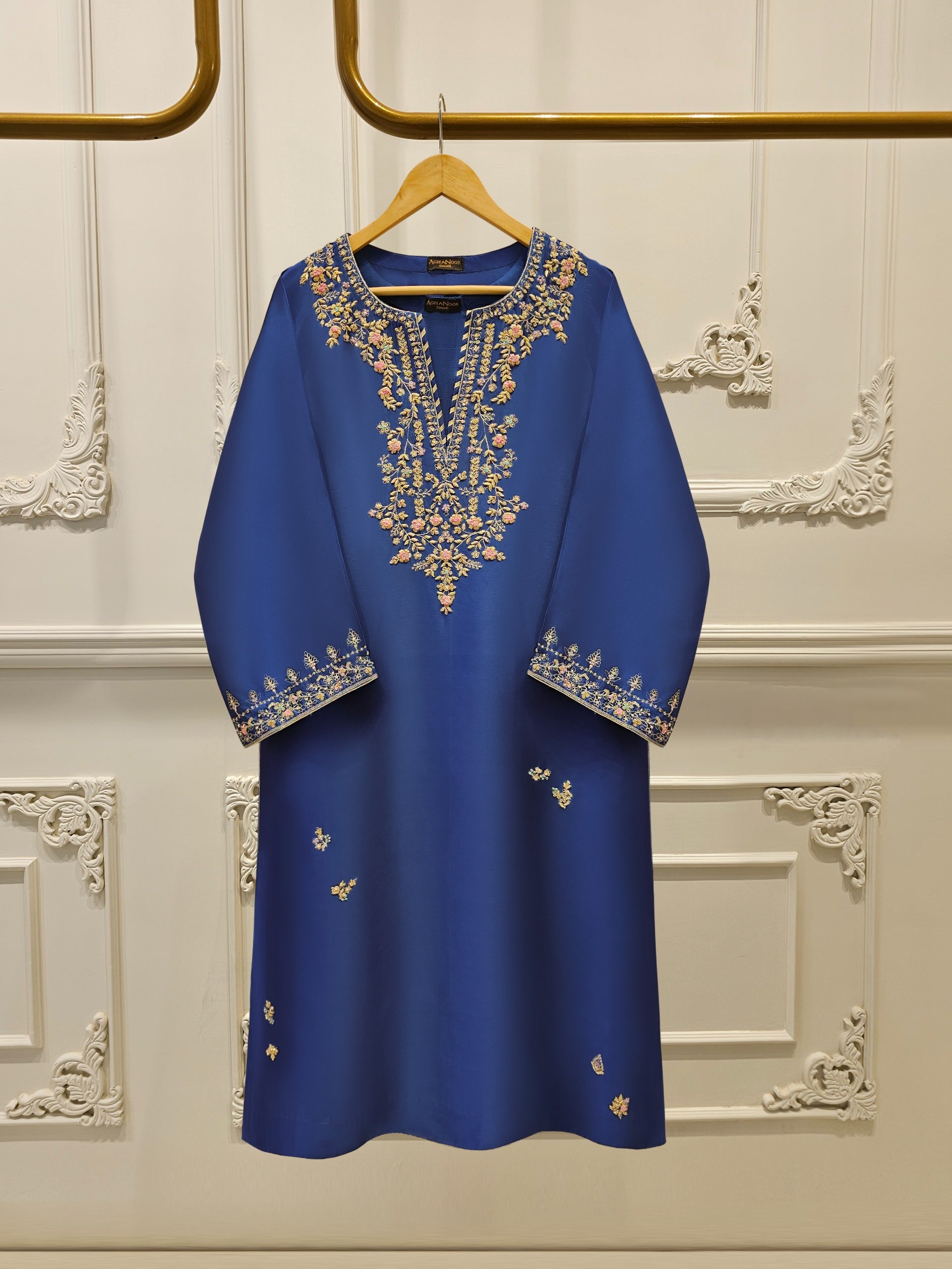 2 Piece-  Pure Embroidered Sheesha Silk Suit S111763