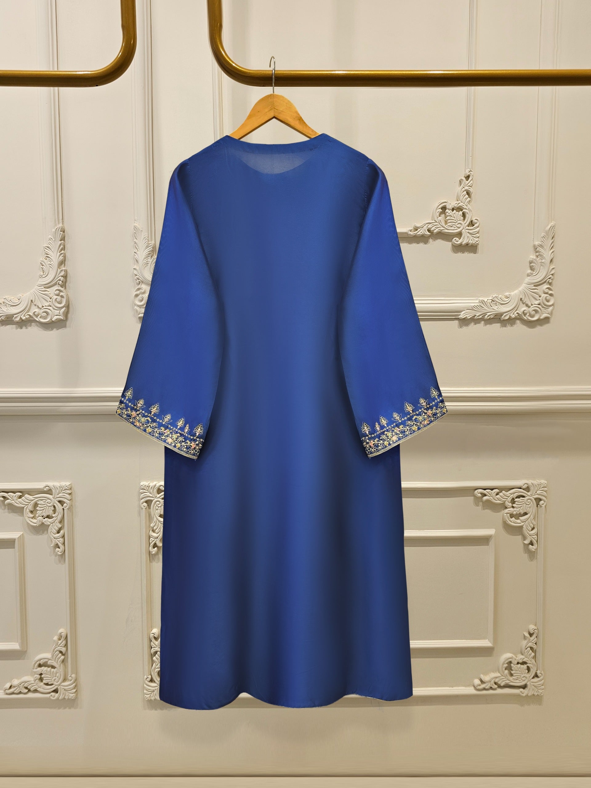 2 Piece-  Pure Embroidered Sheesha Silk Suit S111763 - Image 4