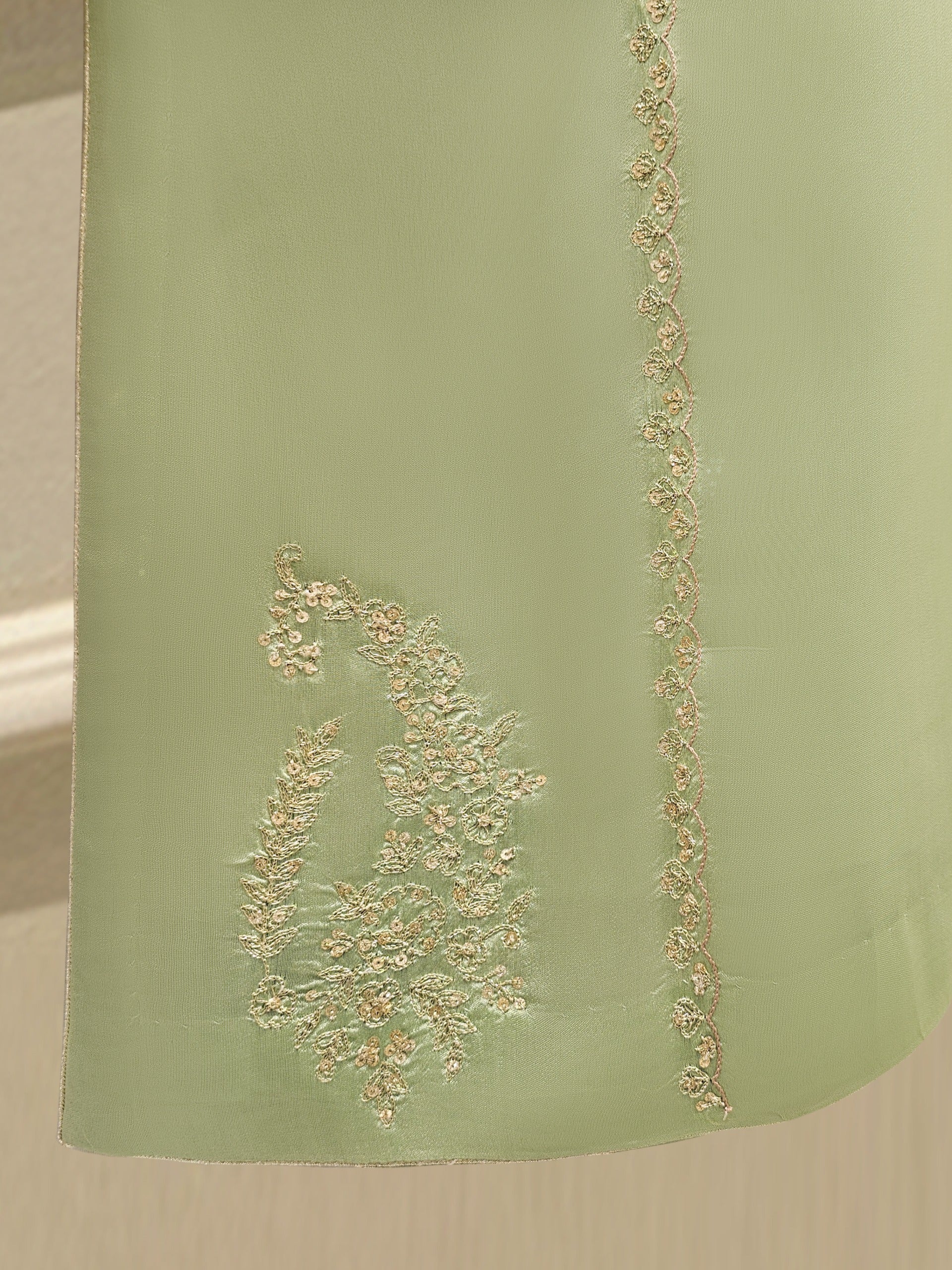 2 Piece-  Pure Embroidered Sheesha Silk Suit S111801 - Image 3