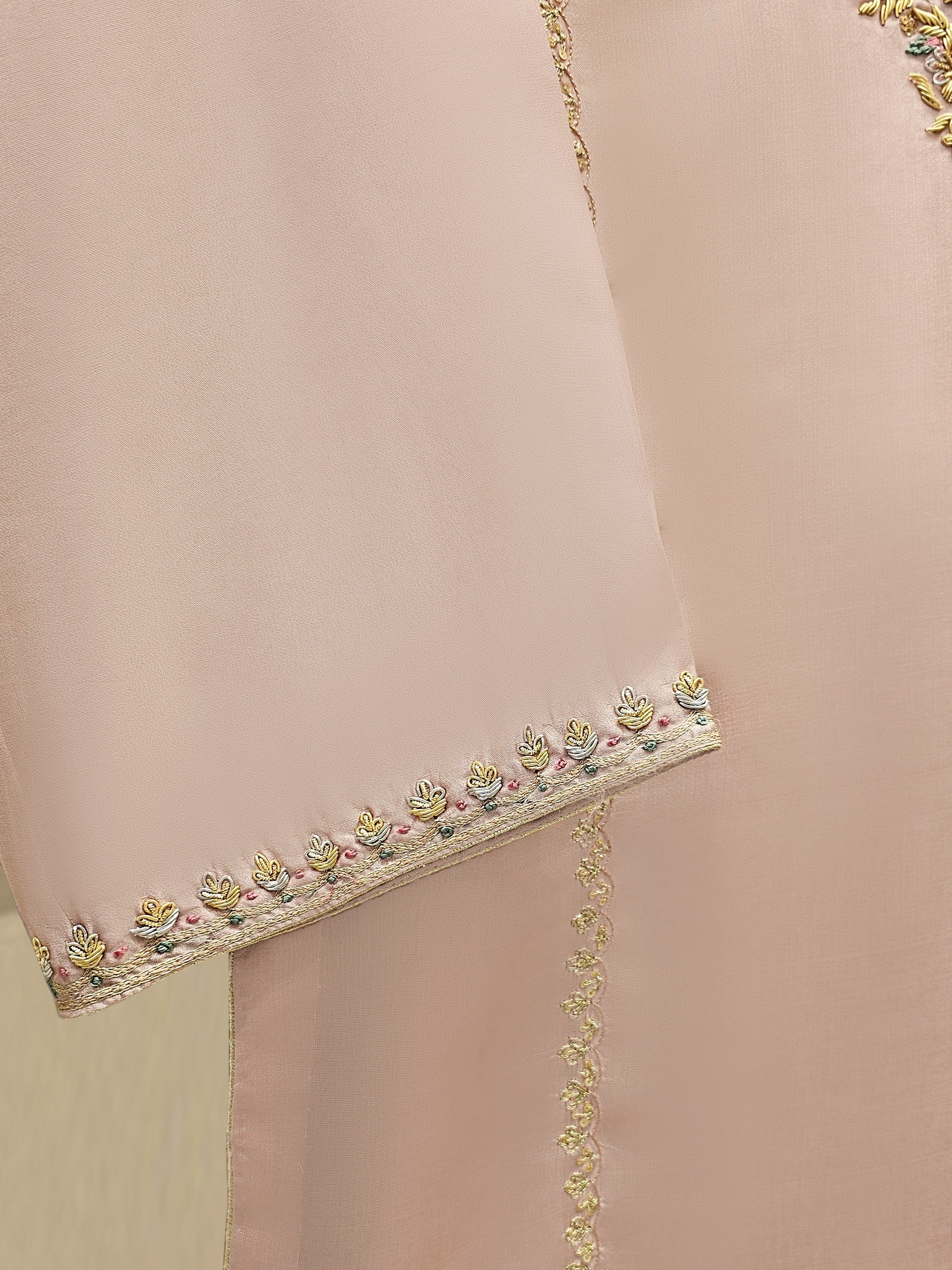 2 Piece-  Pure Embroidered Sheesha Silk Suit S111843 - Image 4