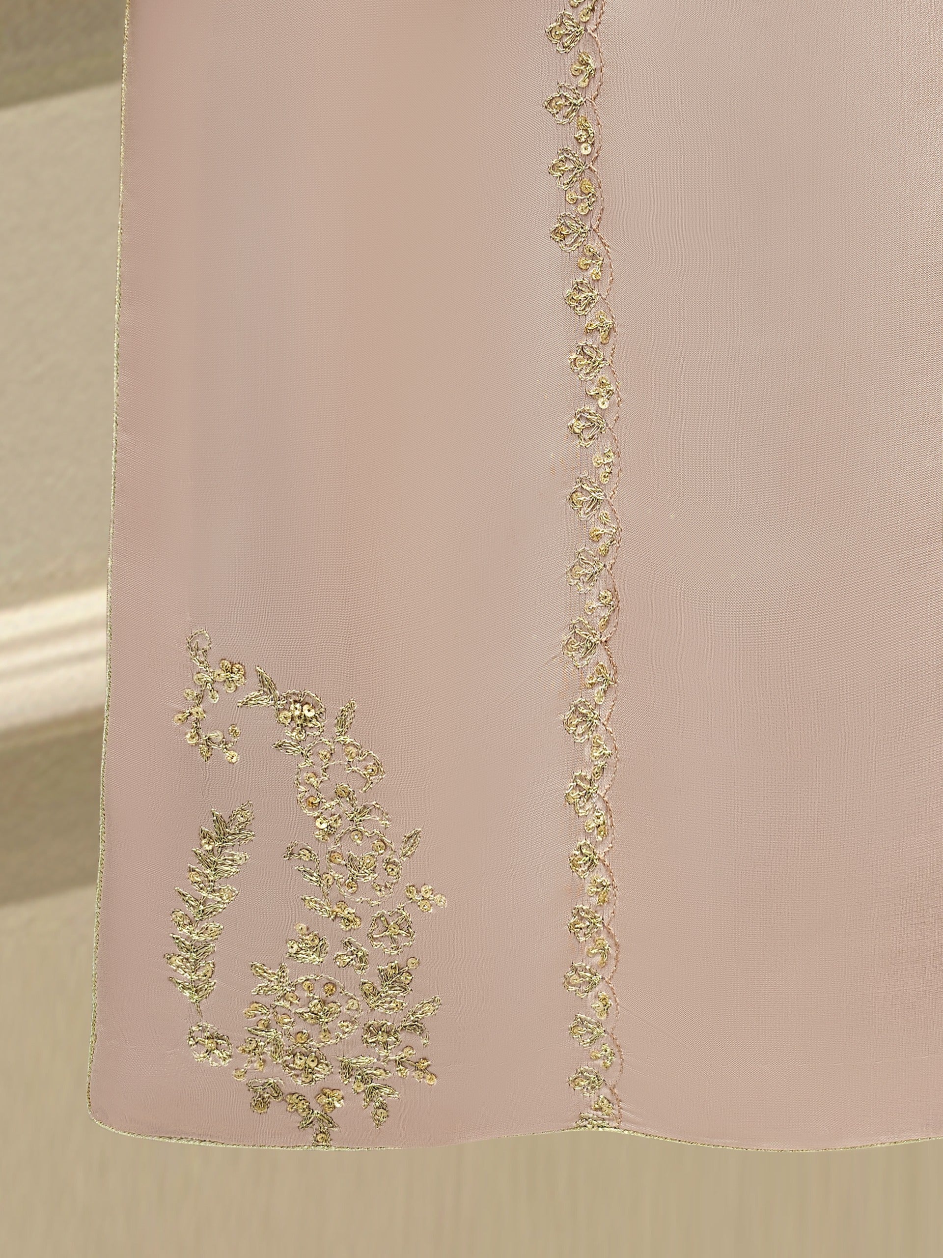 2 Piece-  Pure Embroidered Sheesha Silk Suit S111843 - Image 5