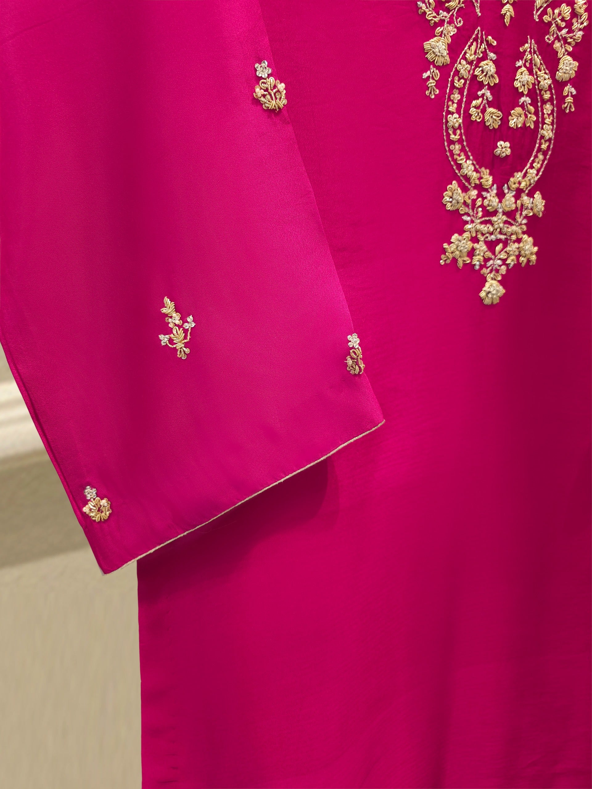 2 Piece-  Pure Embroidered Sheesha Silk Suit S112011 - Image 3