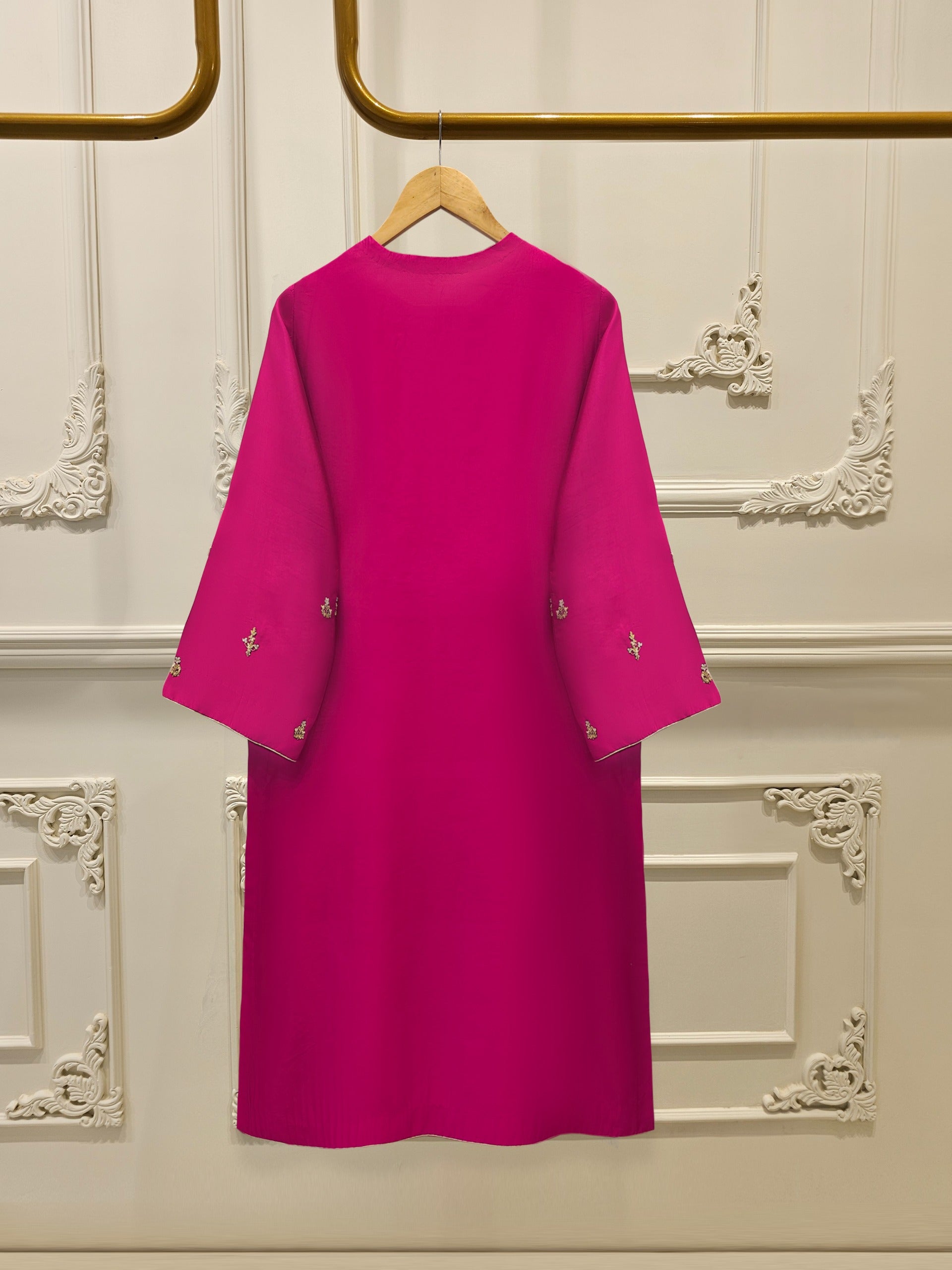 2 Piece-  Pure Embroidered Sheesha Silk Suit S112011 - Image 4
