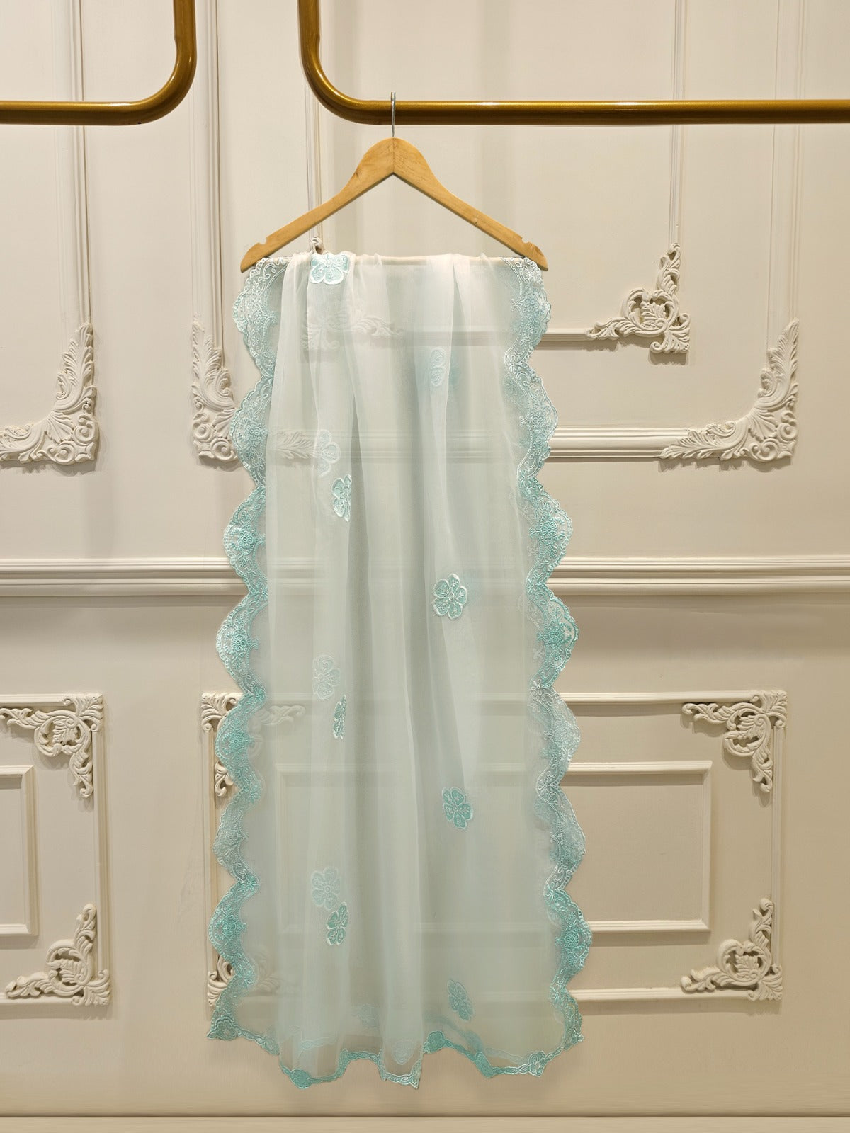 3 Piece-  Pure Embroidered Sheesha Silk Suit S112012 - Image 7