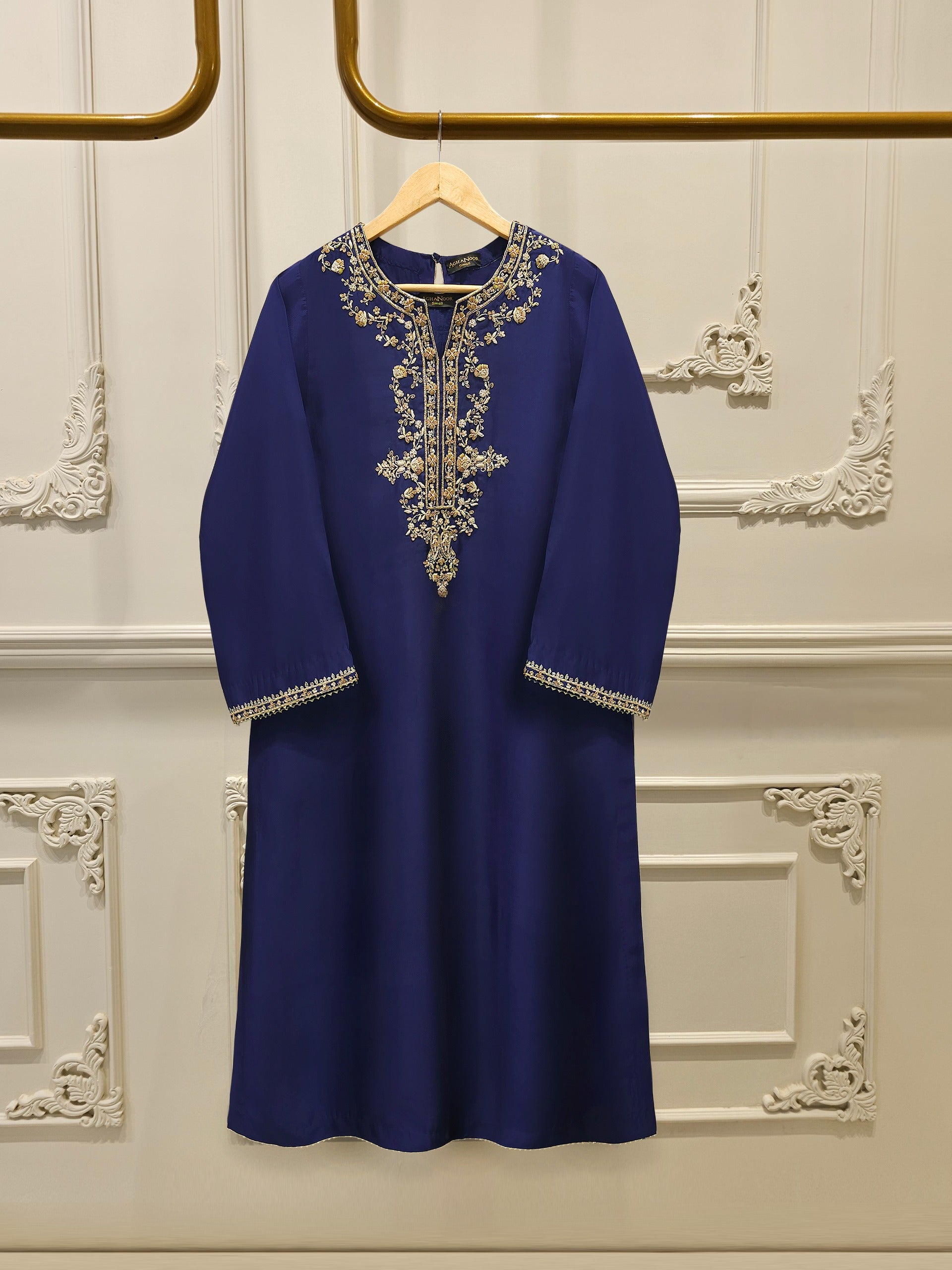 2 Piece-  Pure Embroidered Sheesha Silk Suit S112555