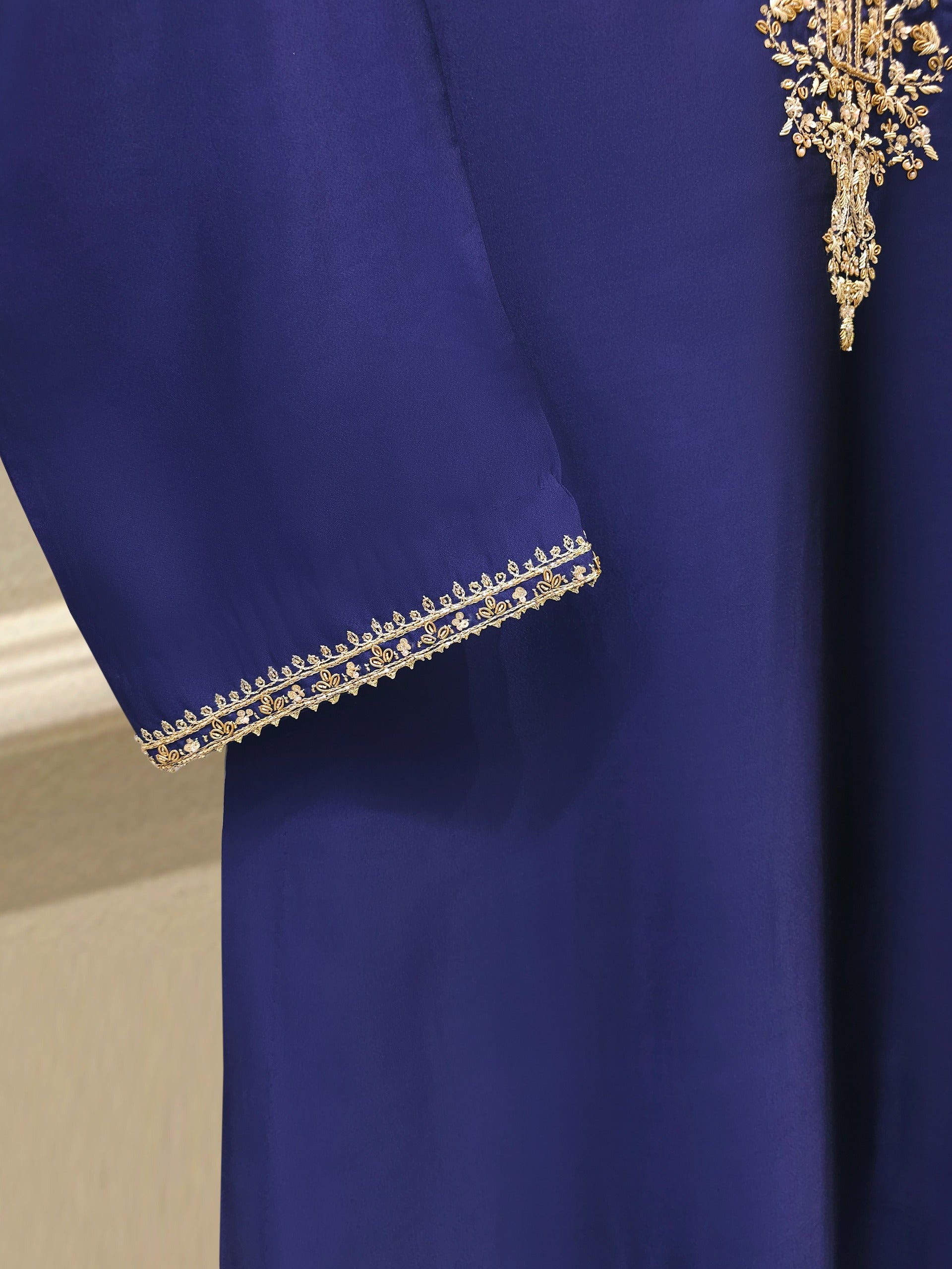 2 Piece-  Pure Embroidered Sheesha Silk Suit S112555 - Image 3
