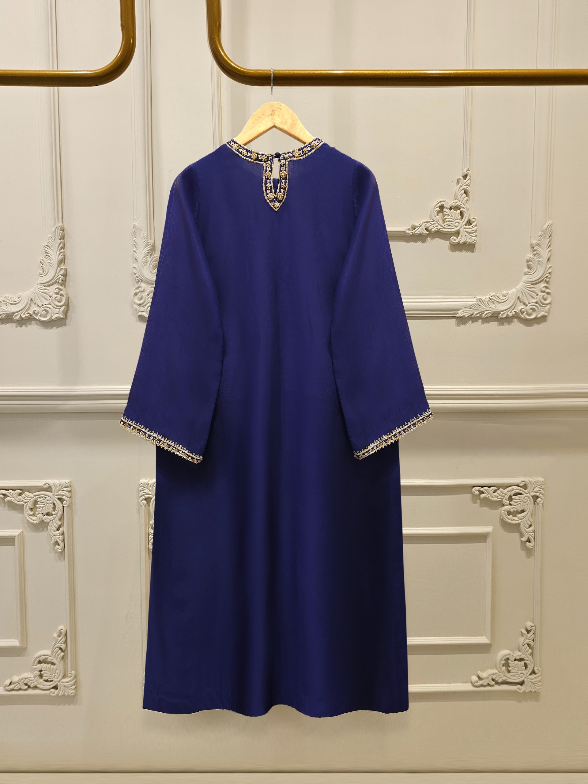 2 Piece-  Pure Embroidered Sheesha Silk Suit S112555 - Image 4