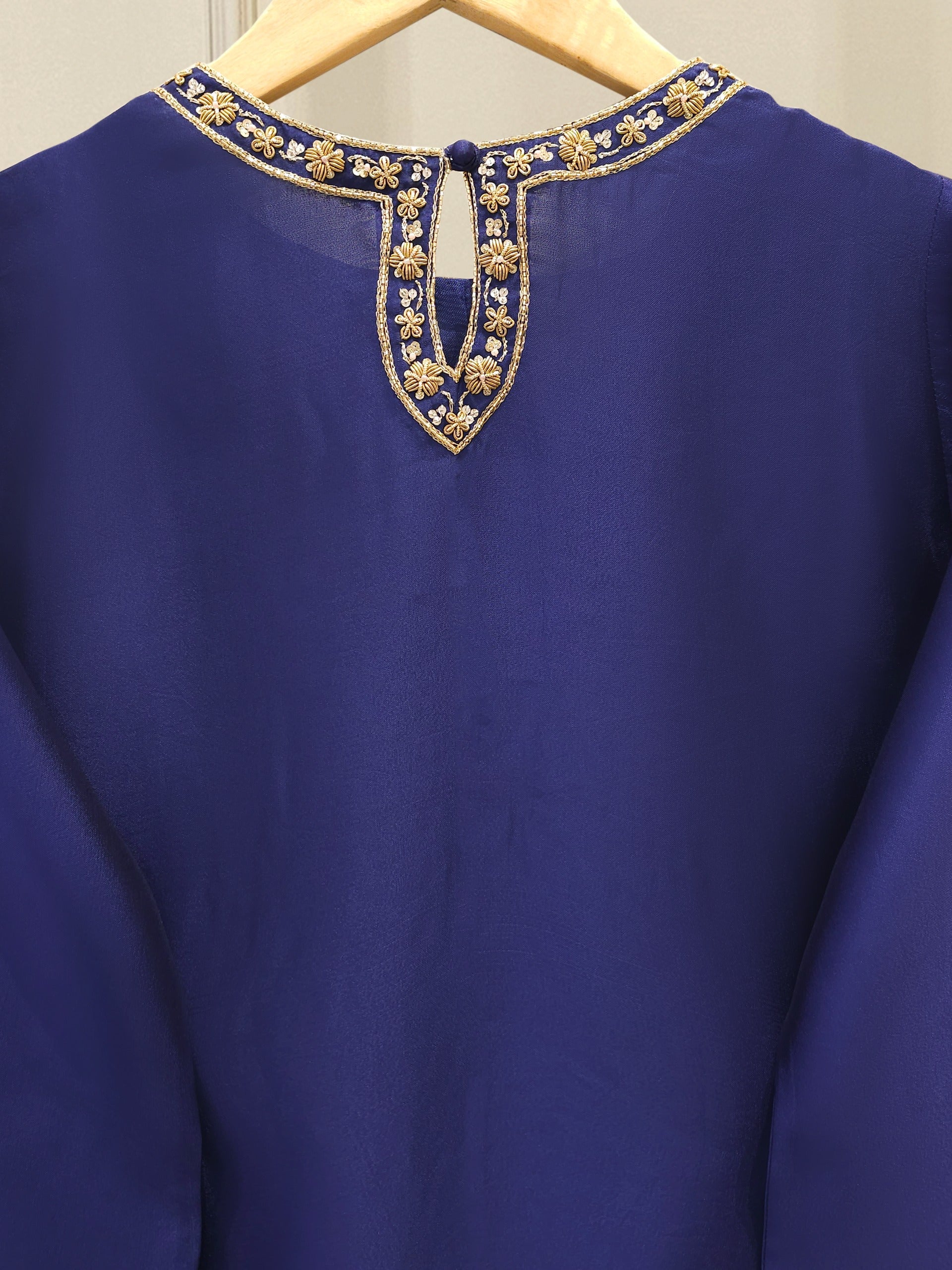 2 Piece-  Pure Embroidered Sheesha Silk Suit S112555 - Image 5
