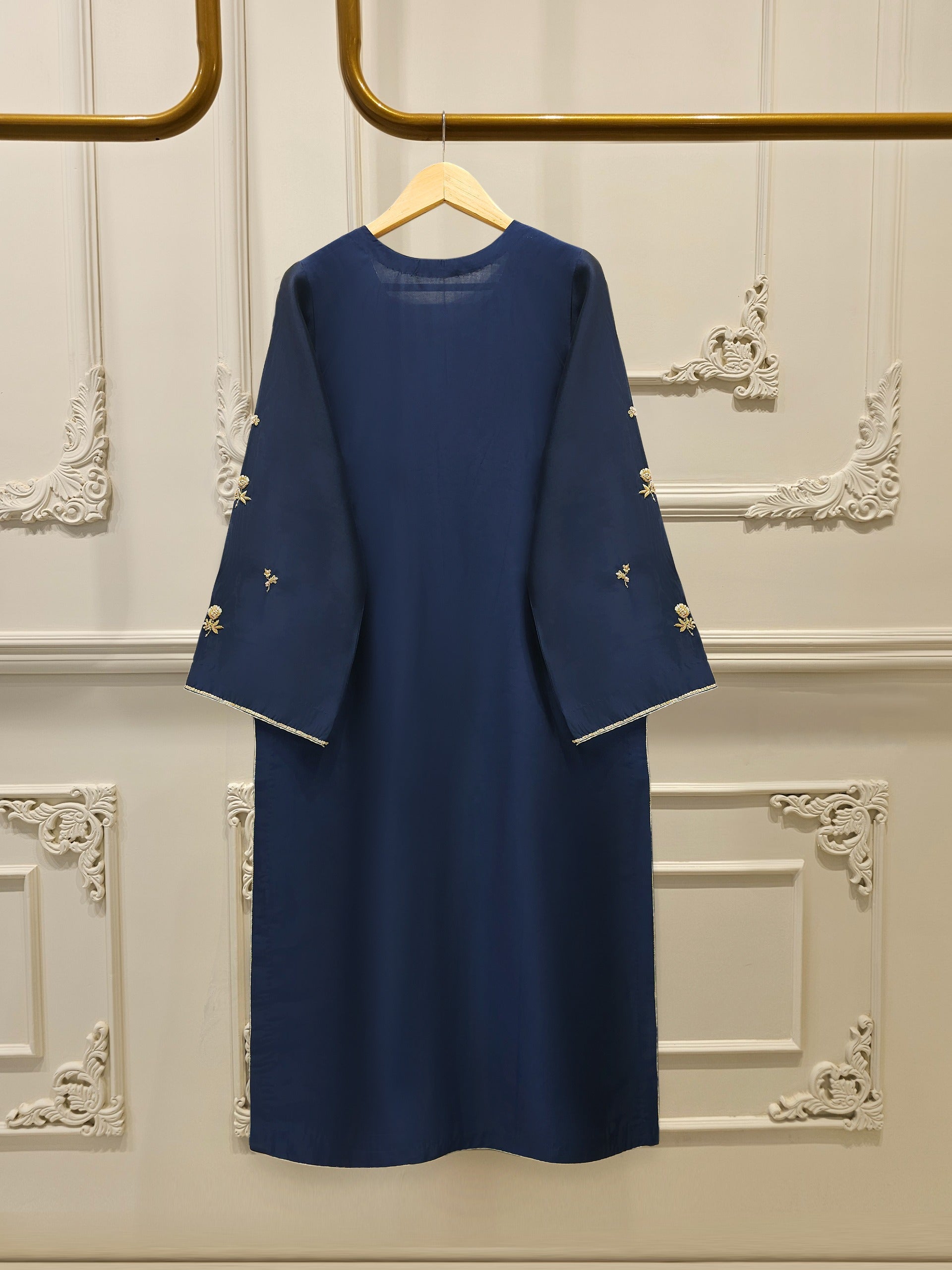 2 Piece-  Pure Embroidered Sheesha Silk Suit S112799 - Image 5