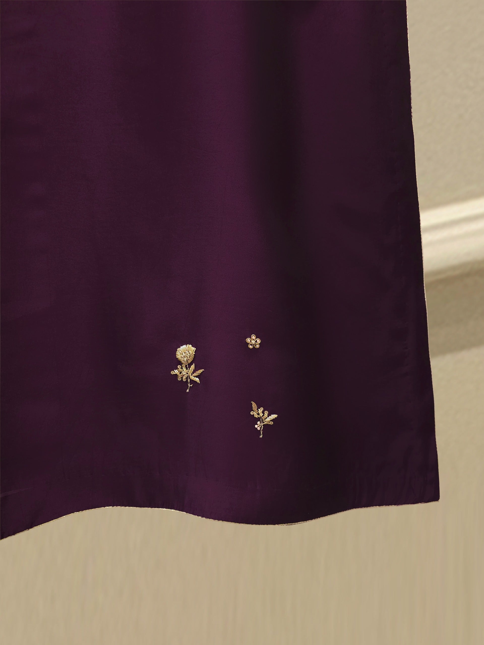 2 Piece-  Pure Embroidered Sheesha Silk Suit S112830 - Image 4