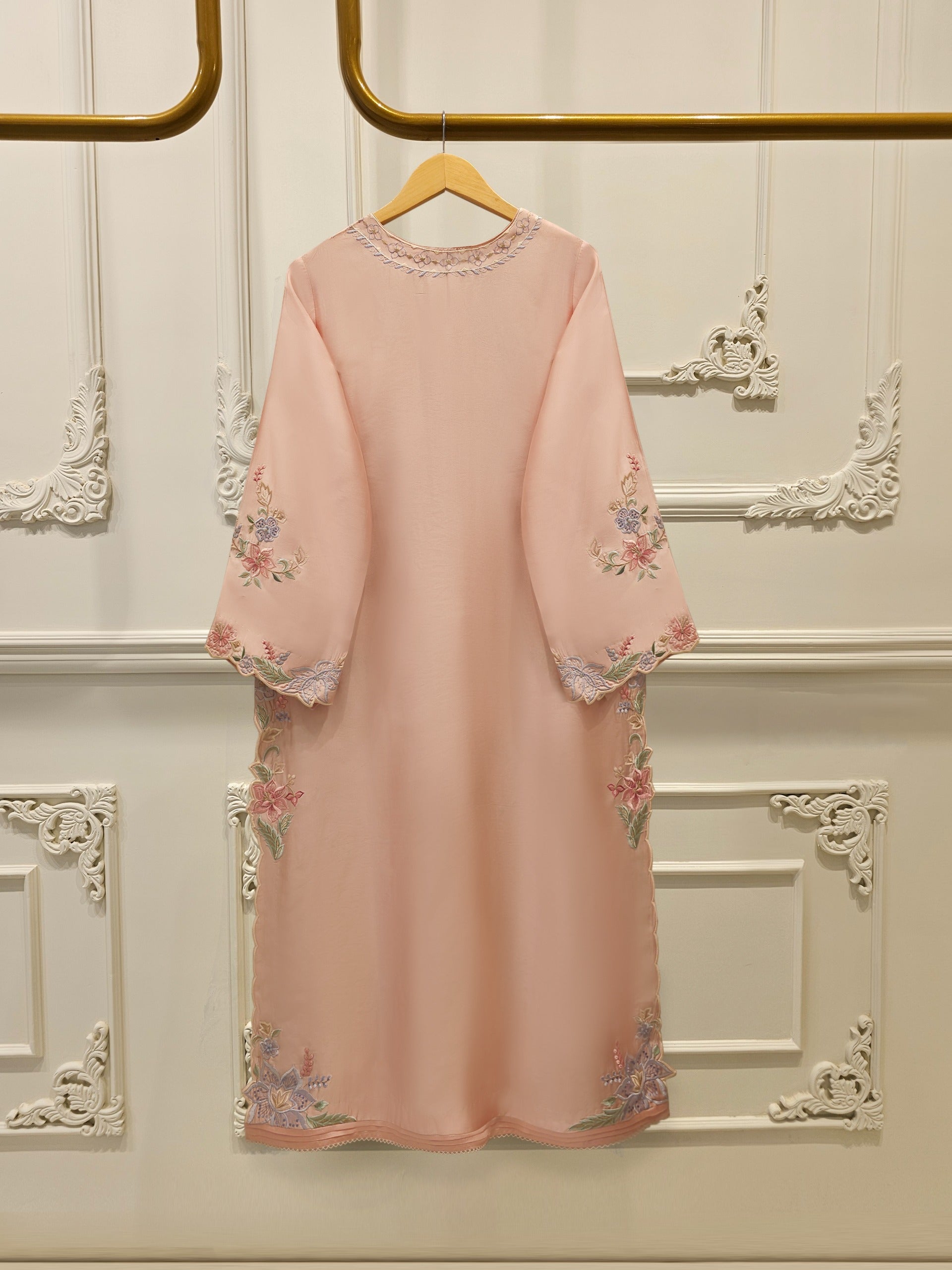 Pure Embroidered Sheesha Silk shirt S112860 - Image 3