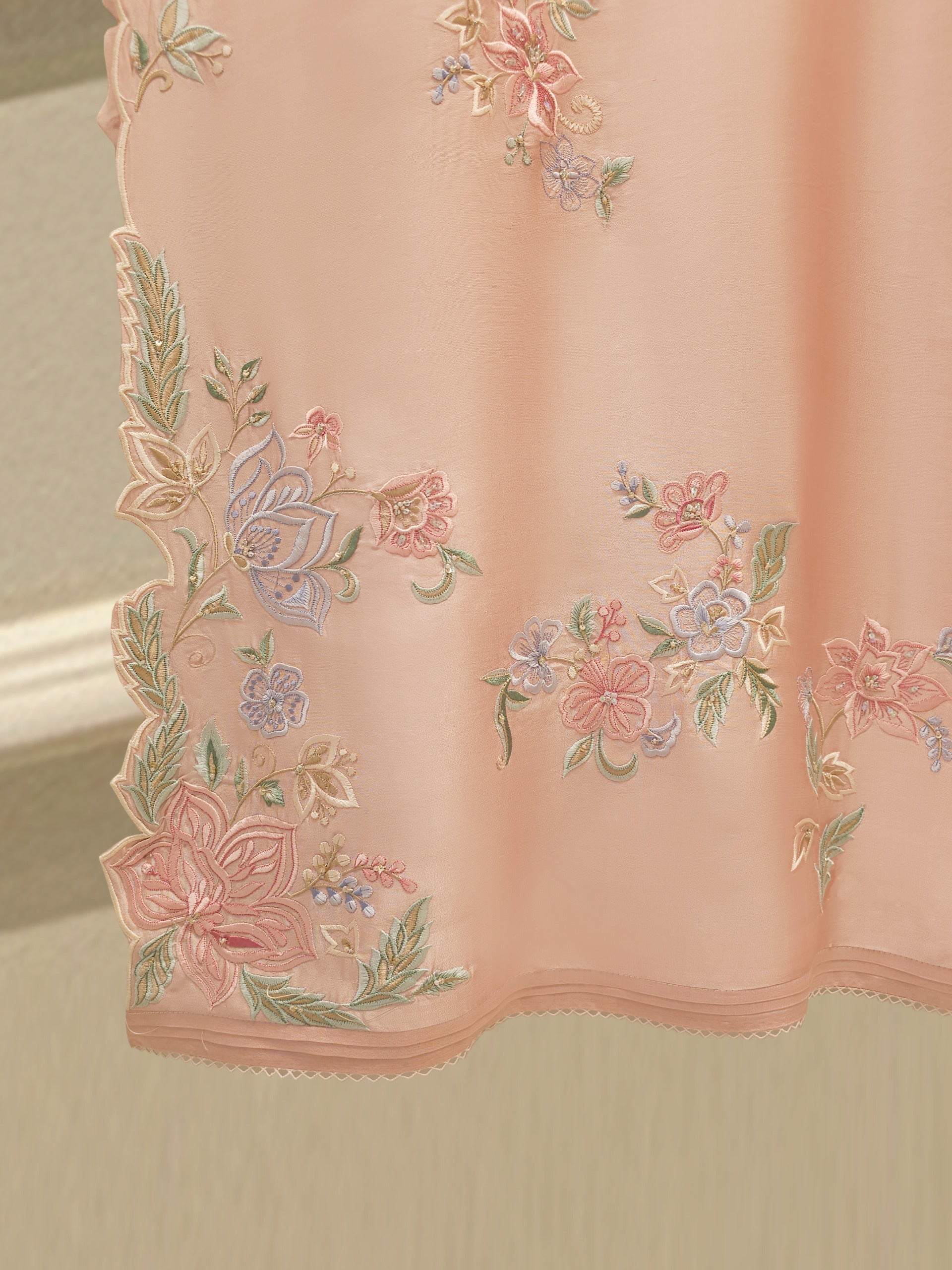 Pure Embroidered Sheesha Silk shirt S112860 - Image 4