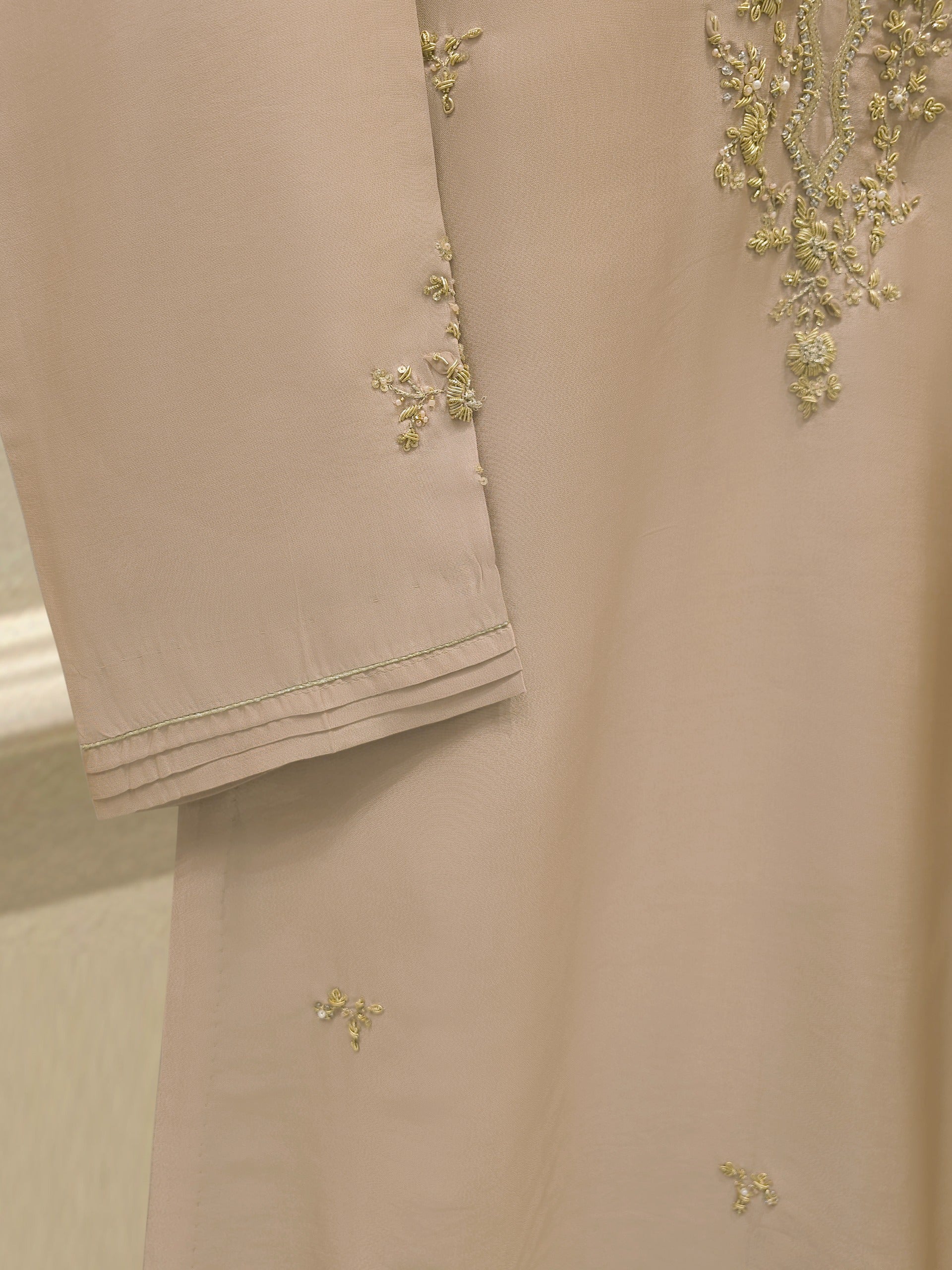 2 Piece-  Pure Embroidered Sheesha Silk Suit S112906 - Image 3