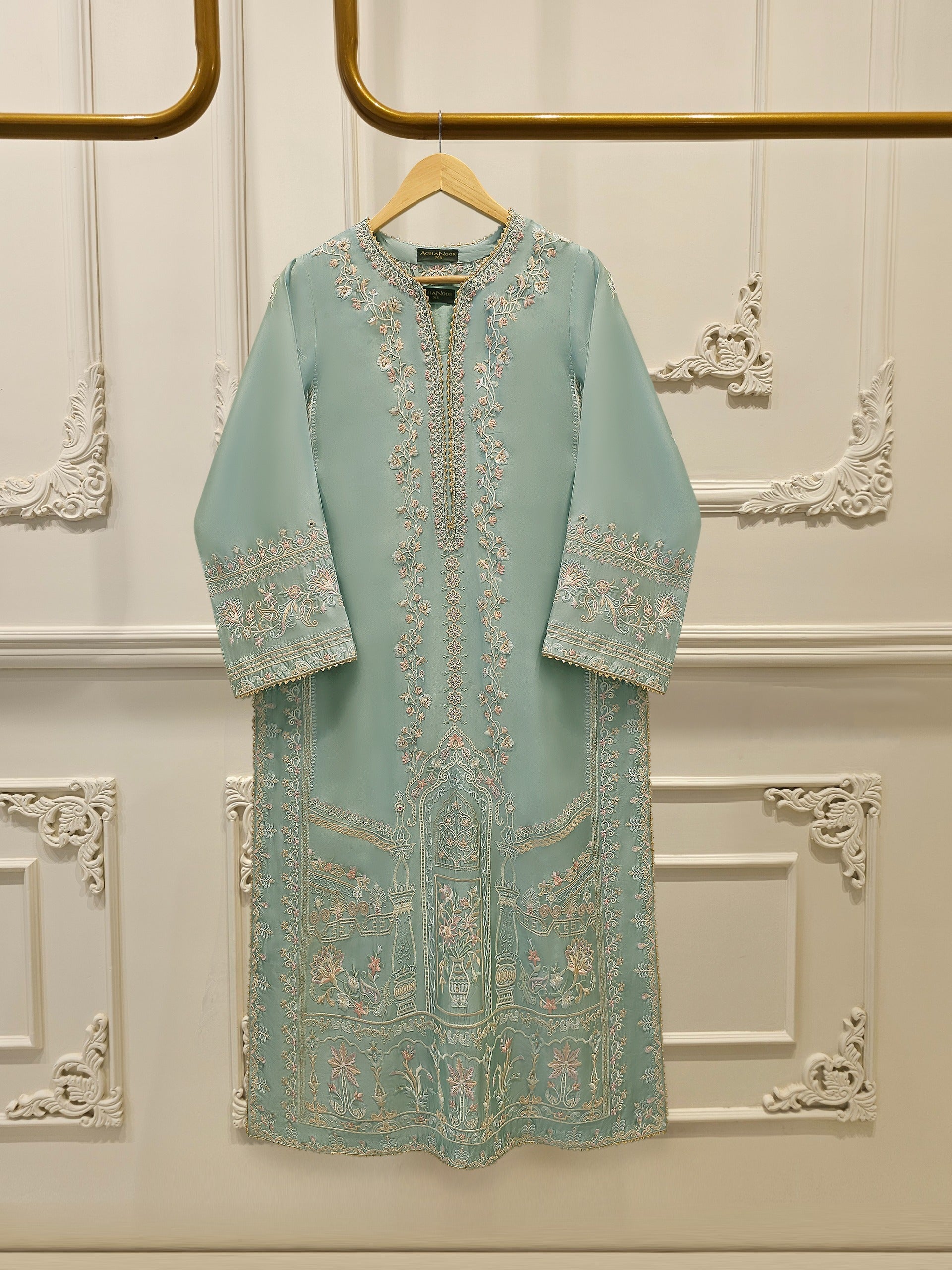 2 Piece-  Pure Embroidered Sheesha Silk Suit S113115