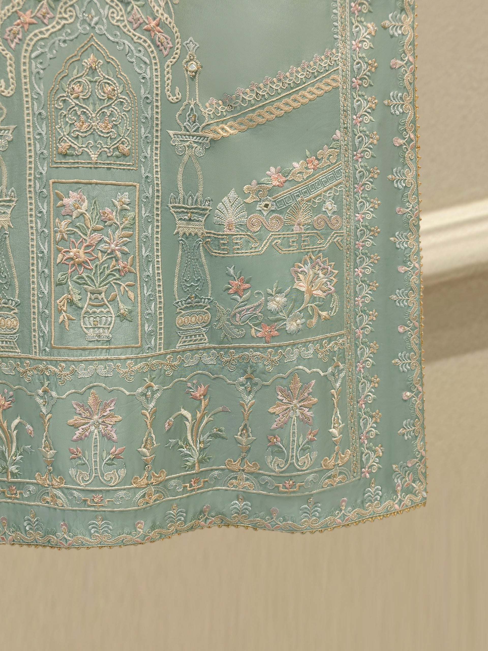 2 Piece-  Pure Embroidered Sheesha Silk Suit S113115 - Image 4