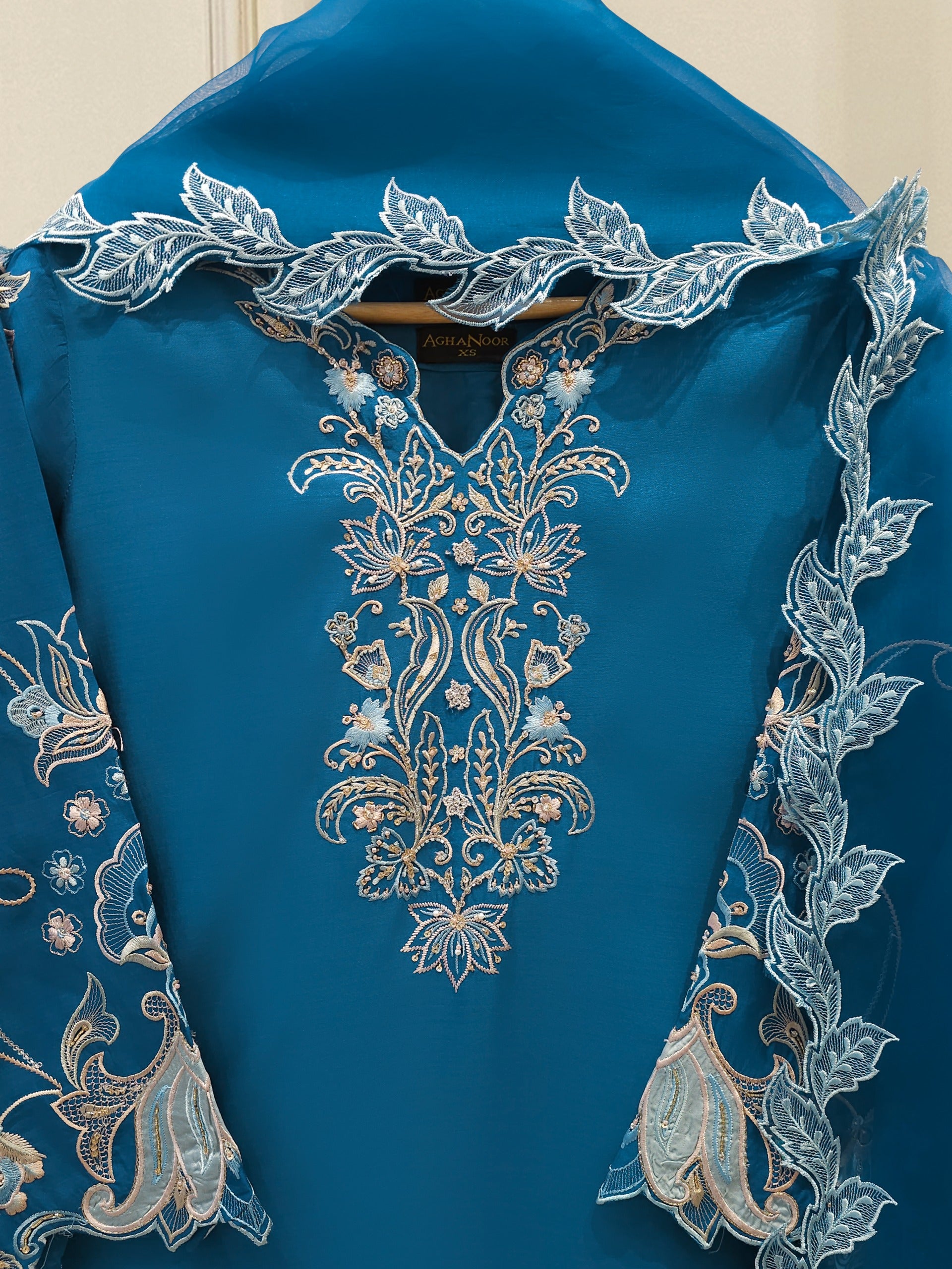 2 Piece- Pure Khaddi Silk Embroidered Suit S112698 - Image 2
