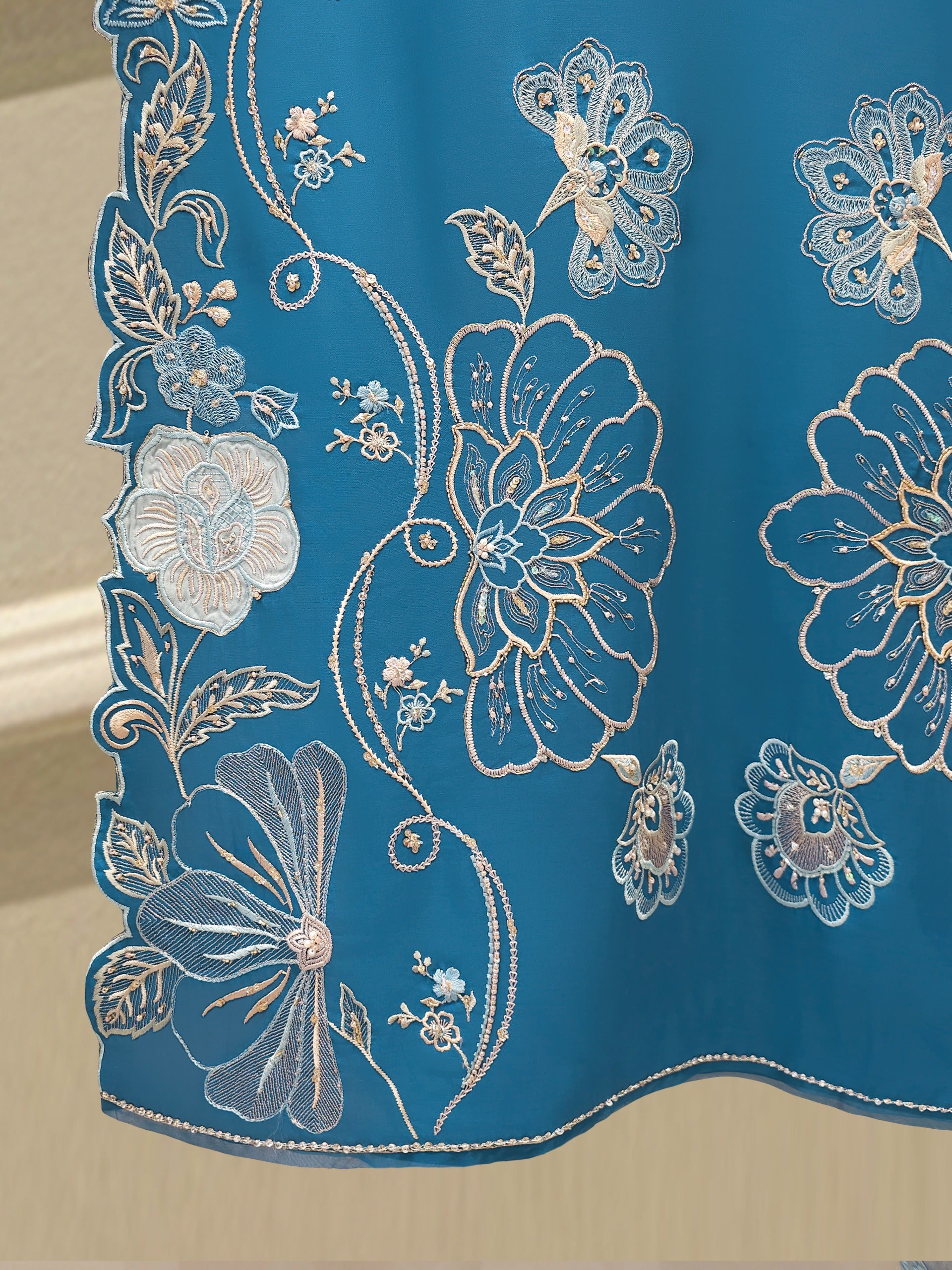 2 Piece- Pure Khaddi Silk Embroidered Suit S112698 - Image 3