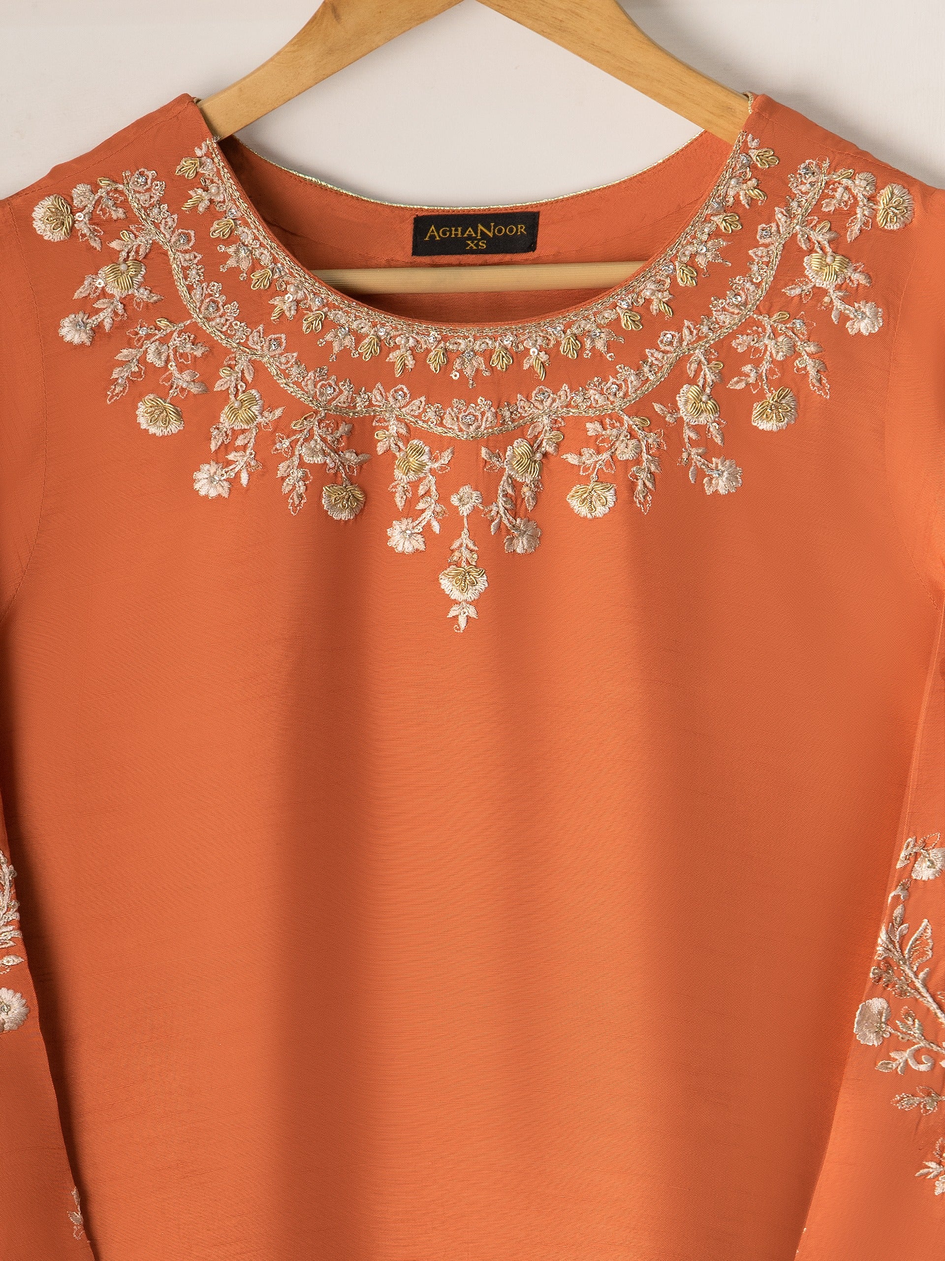 2 Piece- Pure Korean Silk Embroidered Suit S110915 - Image 2