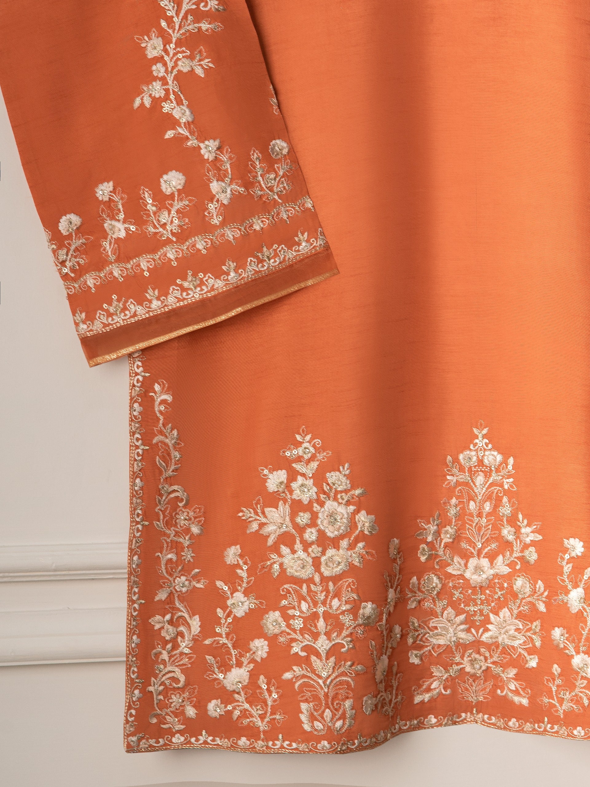 2 Piece- Pure Korean Silk Embroidered Suit S110915 - Image 3